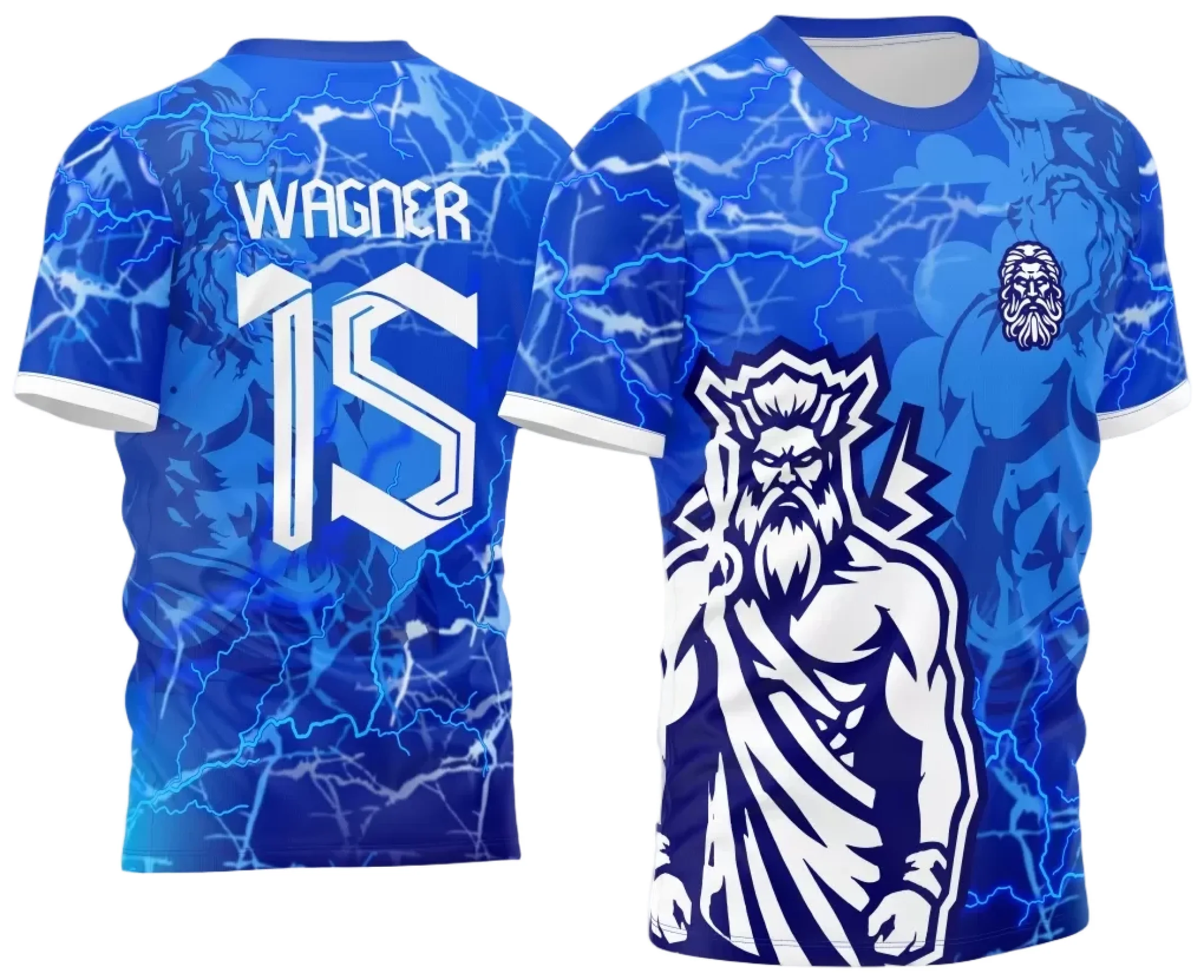 Camiseta unissex com base preta, logo no peito e estampa grande nas costas com tema dos Jogos Internos Interclasse 2024 Zeus, ideal para eventos escolares e esportivos.