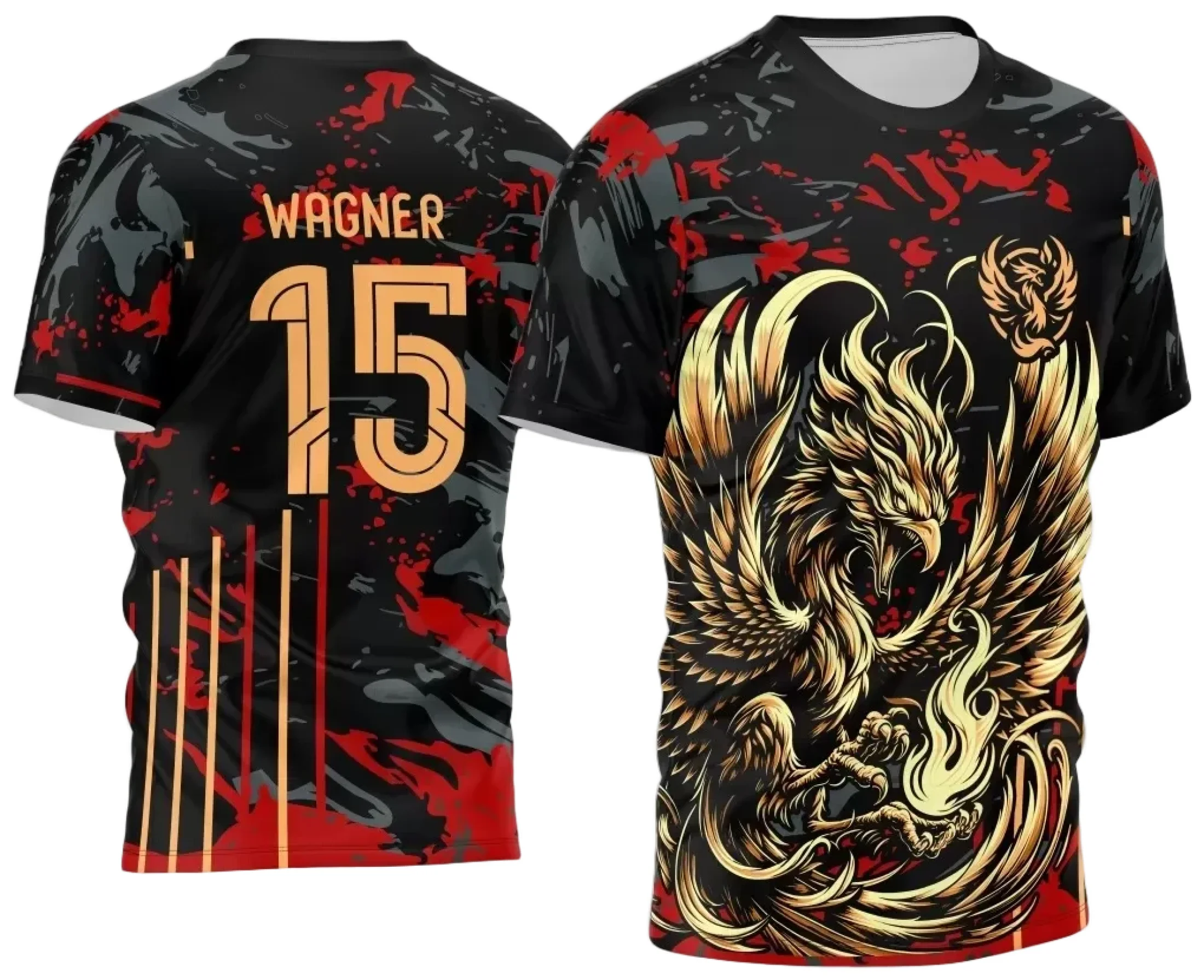 Arte Estampa Camisa Interclasse - Jogos Internos - 2025 - Fênix Dourada