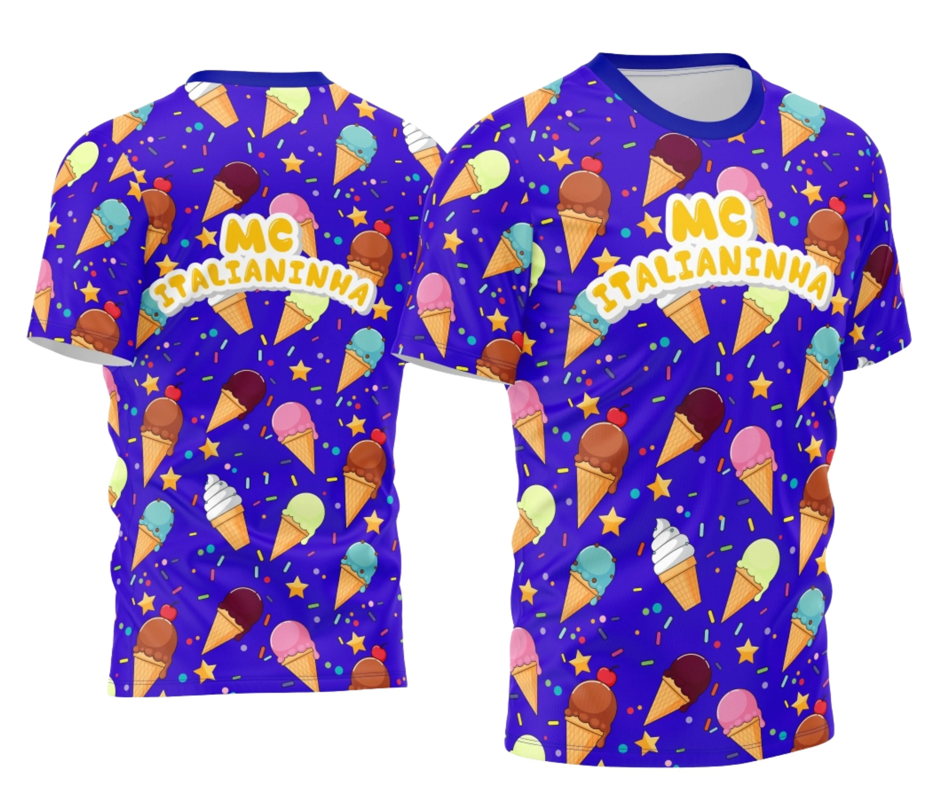 Camiseta unissex preta com logo no peito e estampa grande nas costas que destaca o tema Sorveteria Profissão, perfeita para profissionais e amantes da área, confortável e moderna.