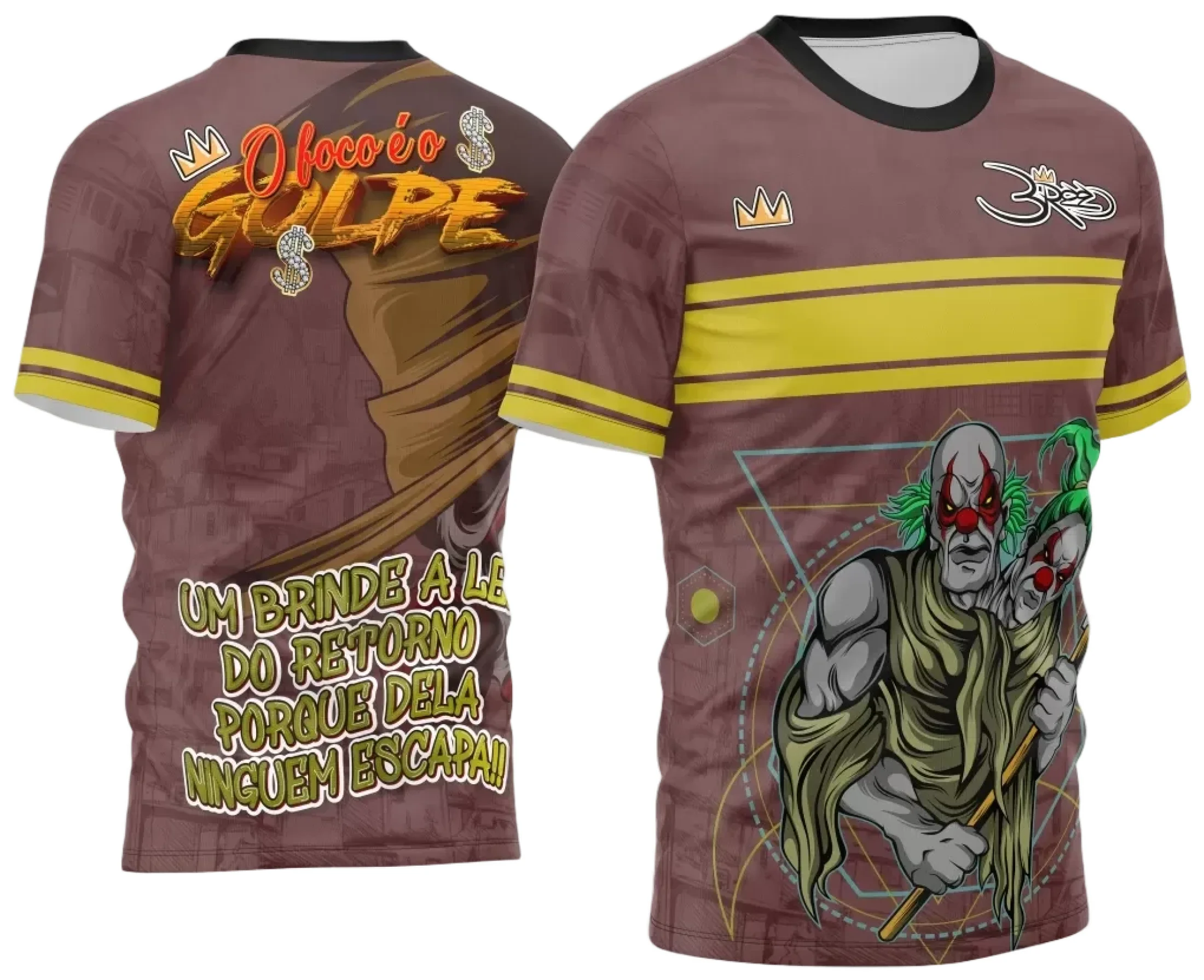 Camiseta preta unissex com logo no peito e estampa grande nas costas temática Camisa Quebrada 2024, ideal para visuais modernos e urbanos.