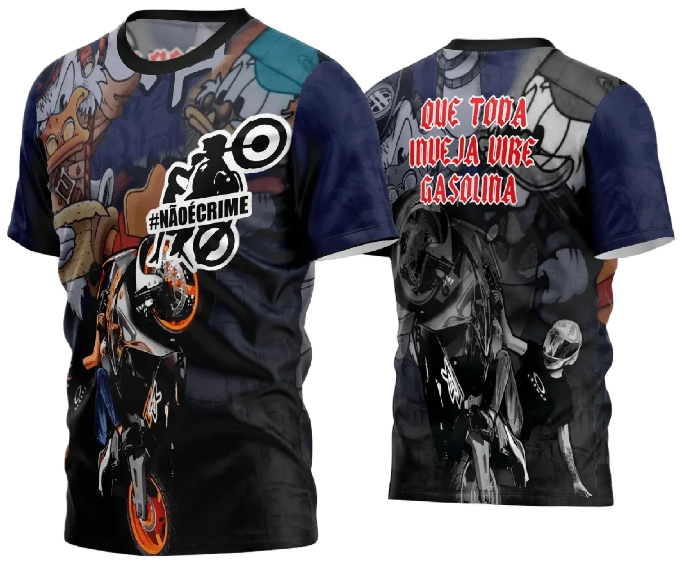 Camiseta unissex preta com logo no peito e estampa grande nas costas com tema Camisa Quebrada 2024, design moderno e impactante para estilo urbano.