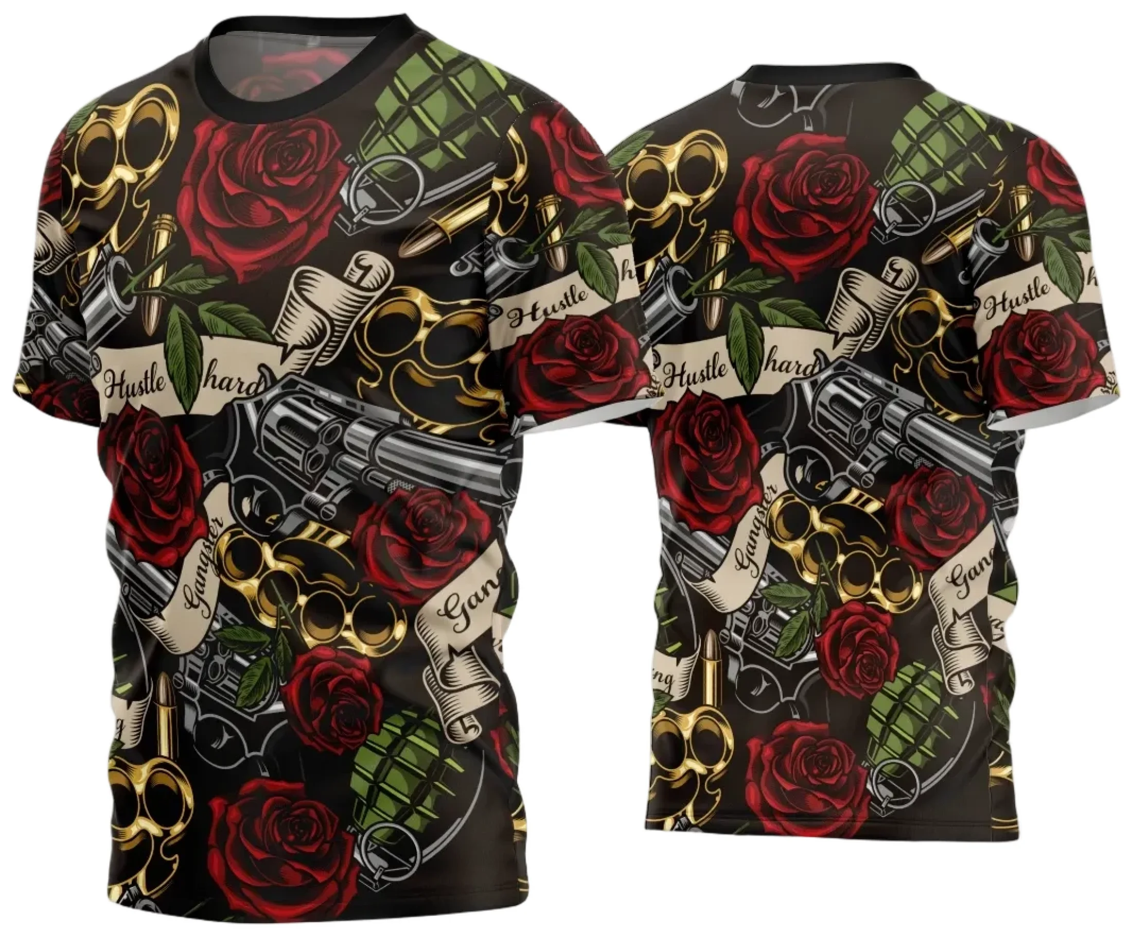 Camiseta preta unissex com logo no peito e estampa grande nas costas de Camisa Quebrada 2024, estilo urbano e moderno, perfeita para quem curte visuais impactantes.