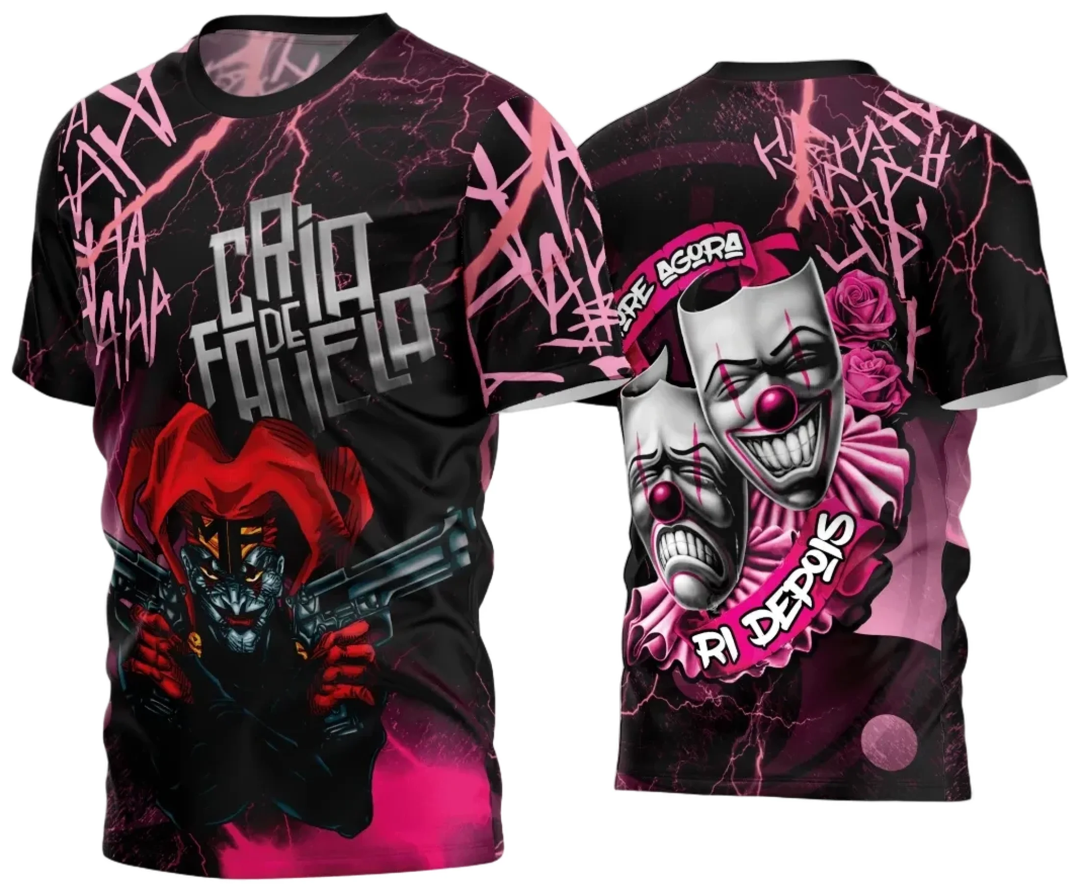 Camiseta unissex preta com logo no peito e estampa grande nas costas com tema Quebrada 2024, visual moderno e impactante para estilo urbano e casual