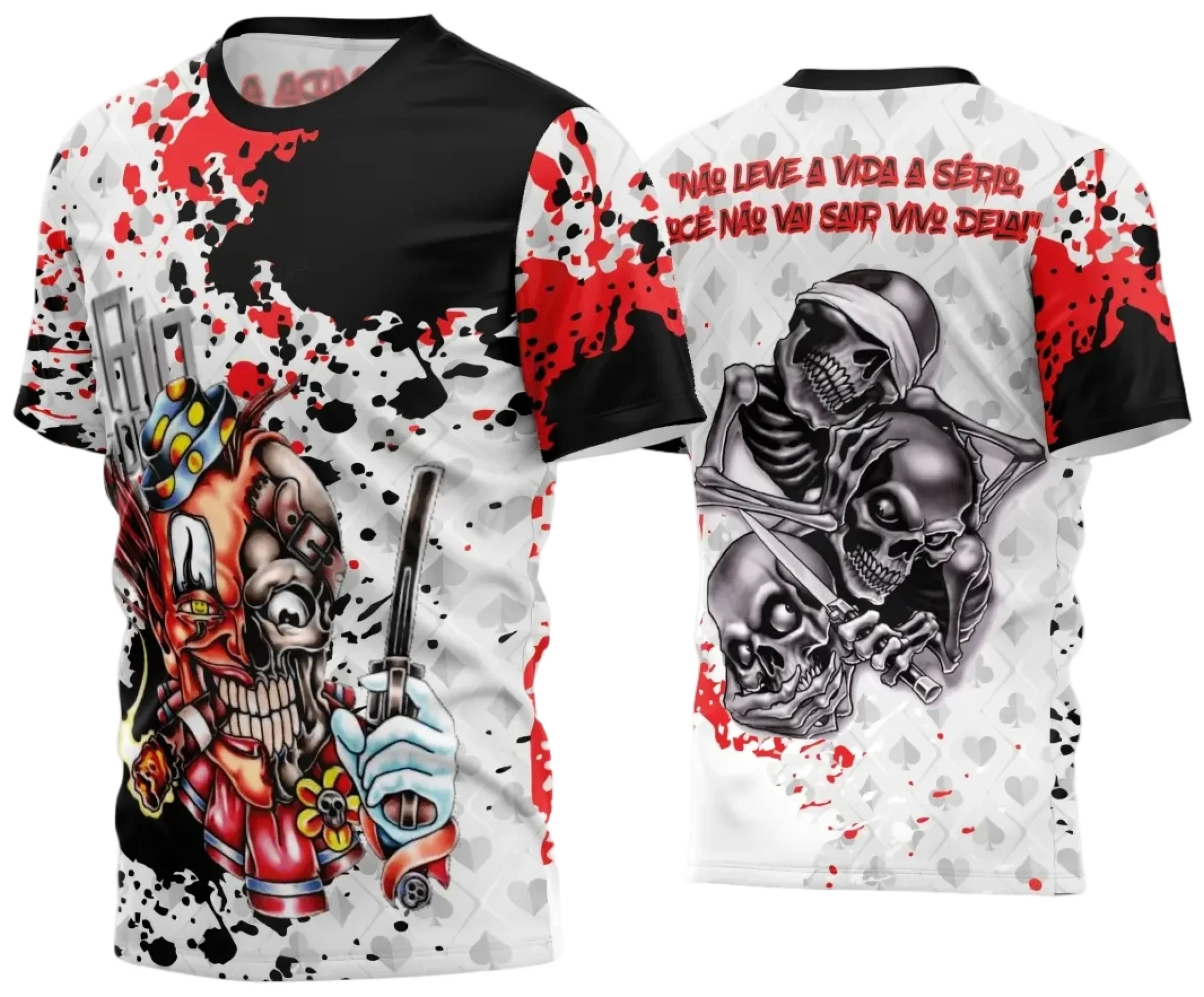 Camiseta unissex preta com logo no peito e estampa grande nas costas mostrando o tema Camisa Quebrada 2024, ideal para quem busca estilo moderno e impactante.