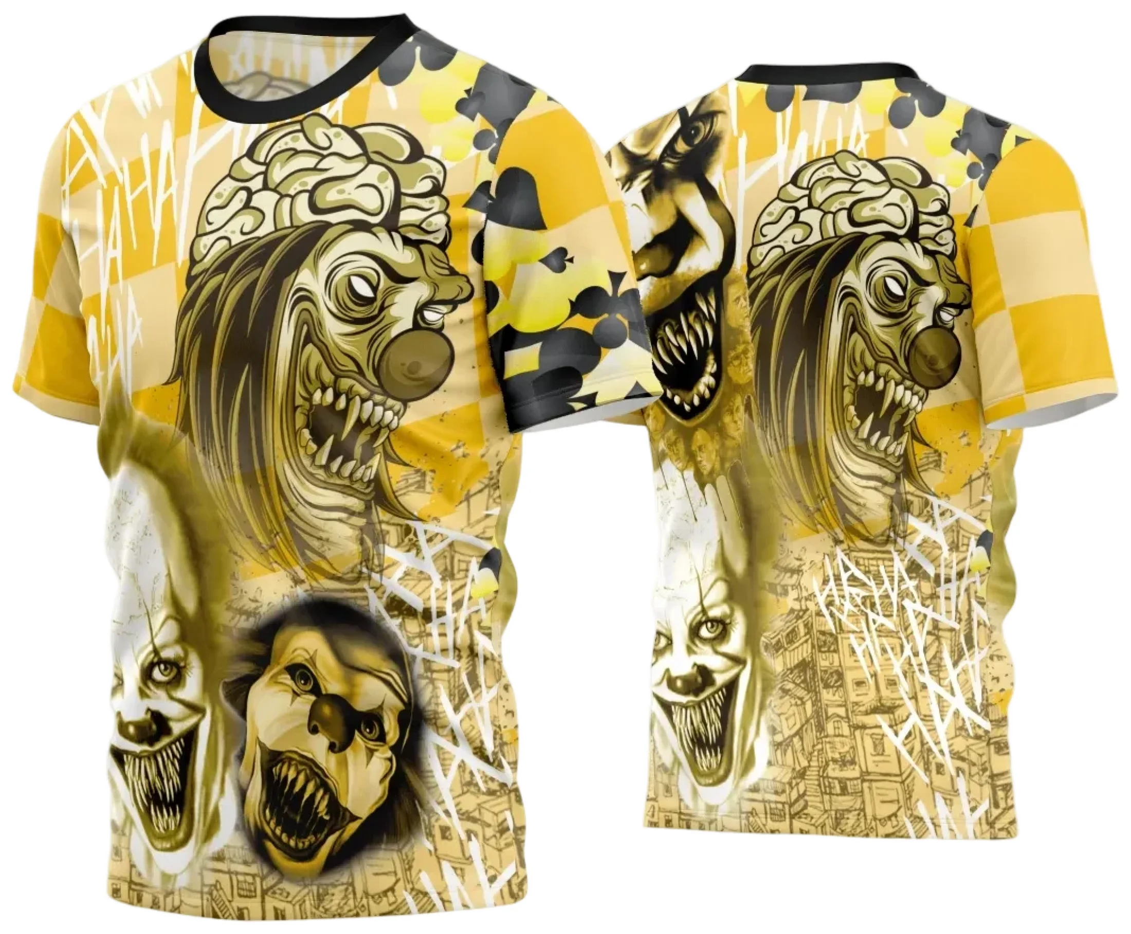 Camiseta unissex preta com logo no peito e estampa grande nas costas sobre o tema Camisa Quebrada 2024, design moderno e visual jovem com toque urbano.