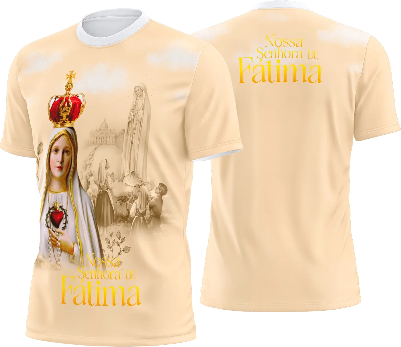 Arte Estampa Camisa Religião Nossa Senhora de Fátima 2025