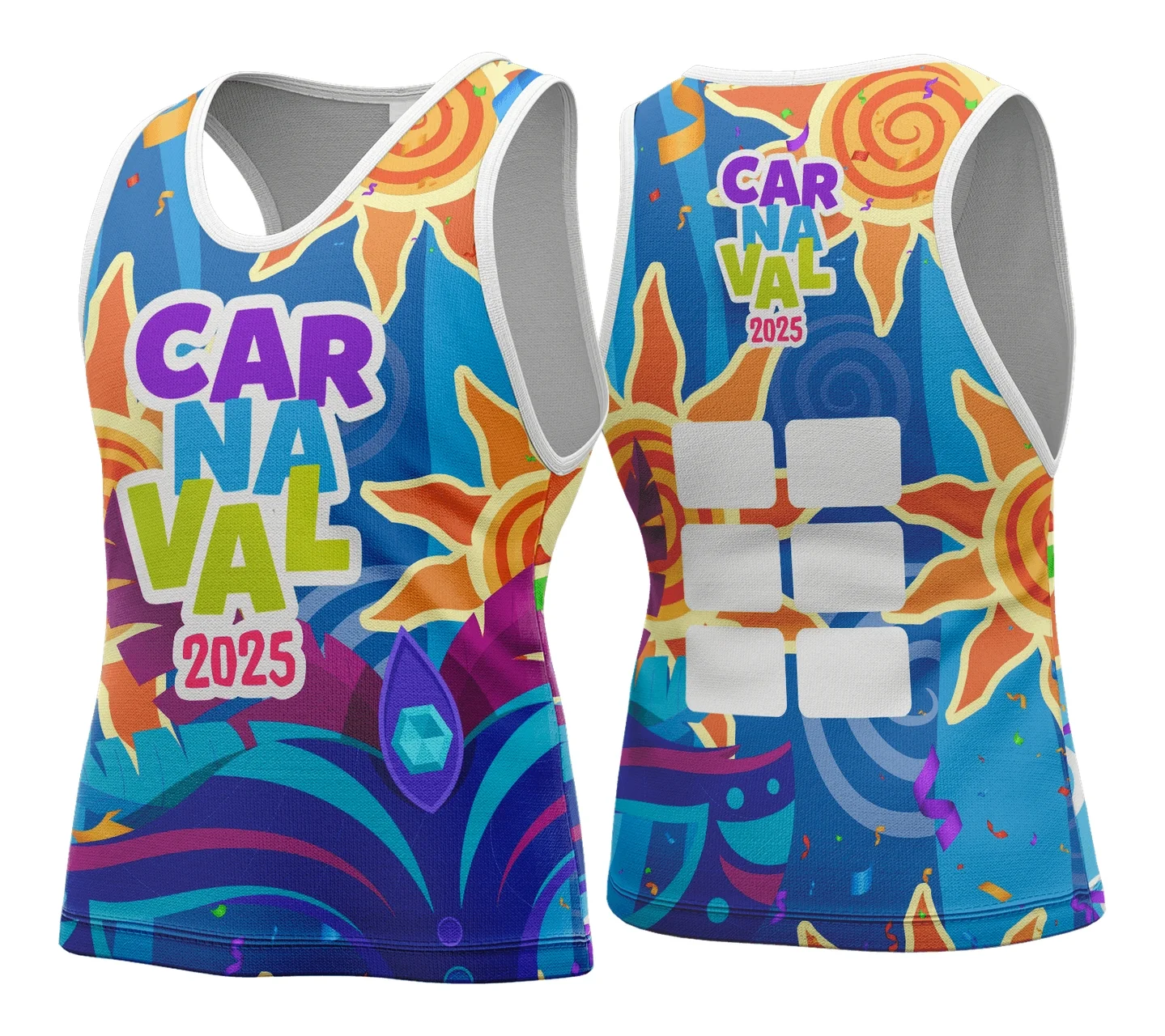 Imagem de camiseta unissex com logo no peito e estampa grande nas costas em tema Camisa Abadá Carnaval 2026 Modelo 143, base preta, ideal para festa e folia.