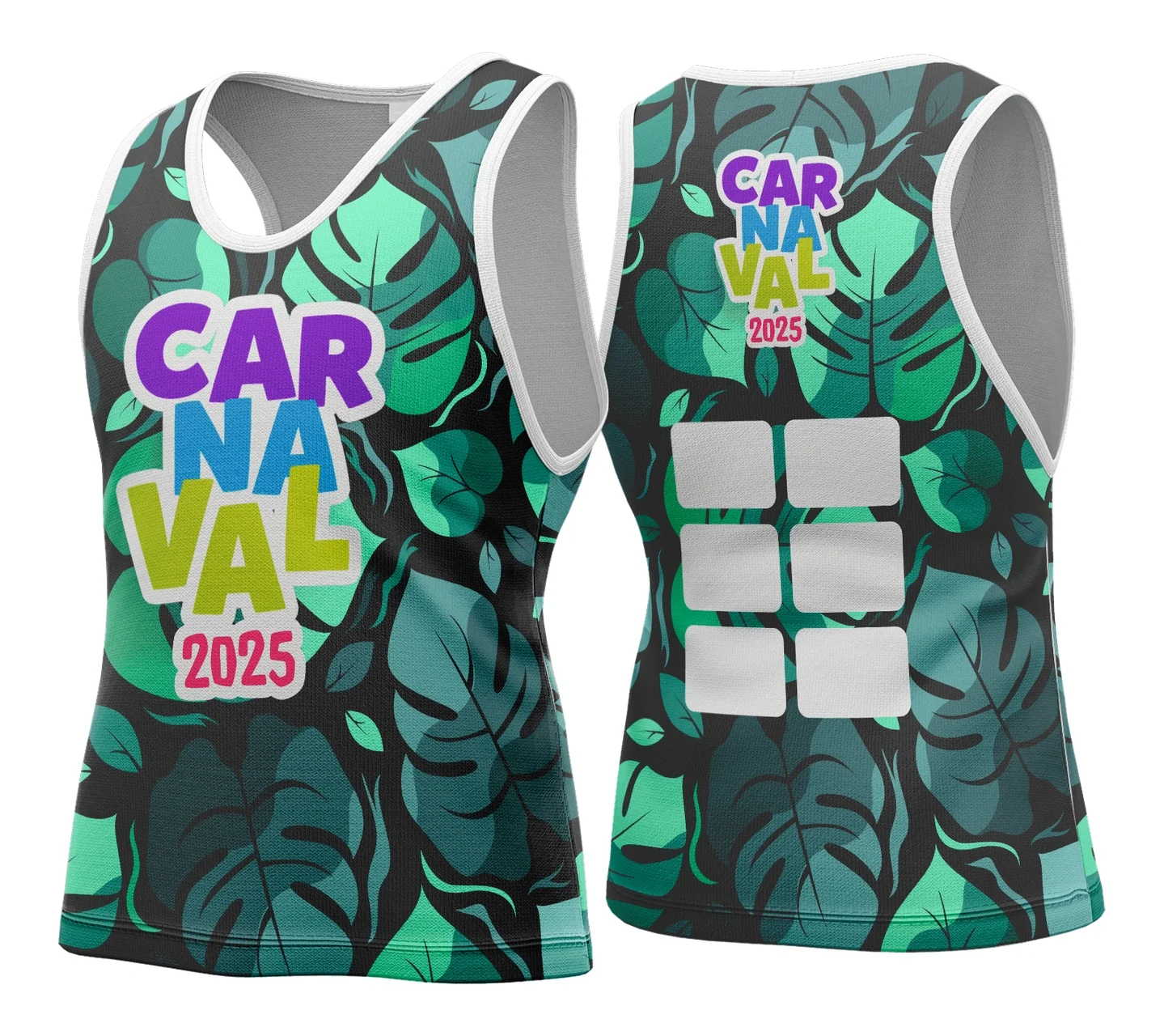 Camiseta unissex branca com logo no peito e estampa grande nas costas inspirada no Abadá de Carnaval 2026 Modelo 187, ideal para festas e eventos carnavalescos.