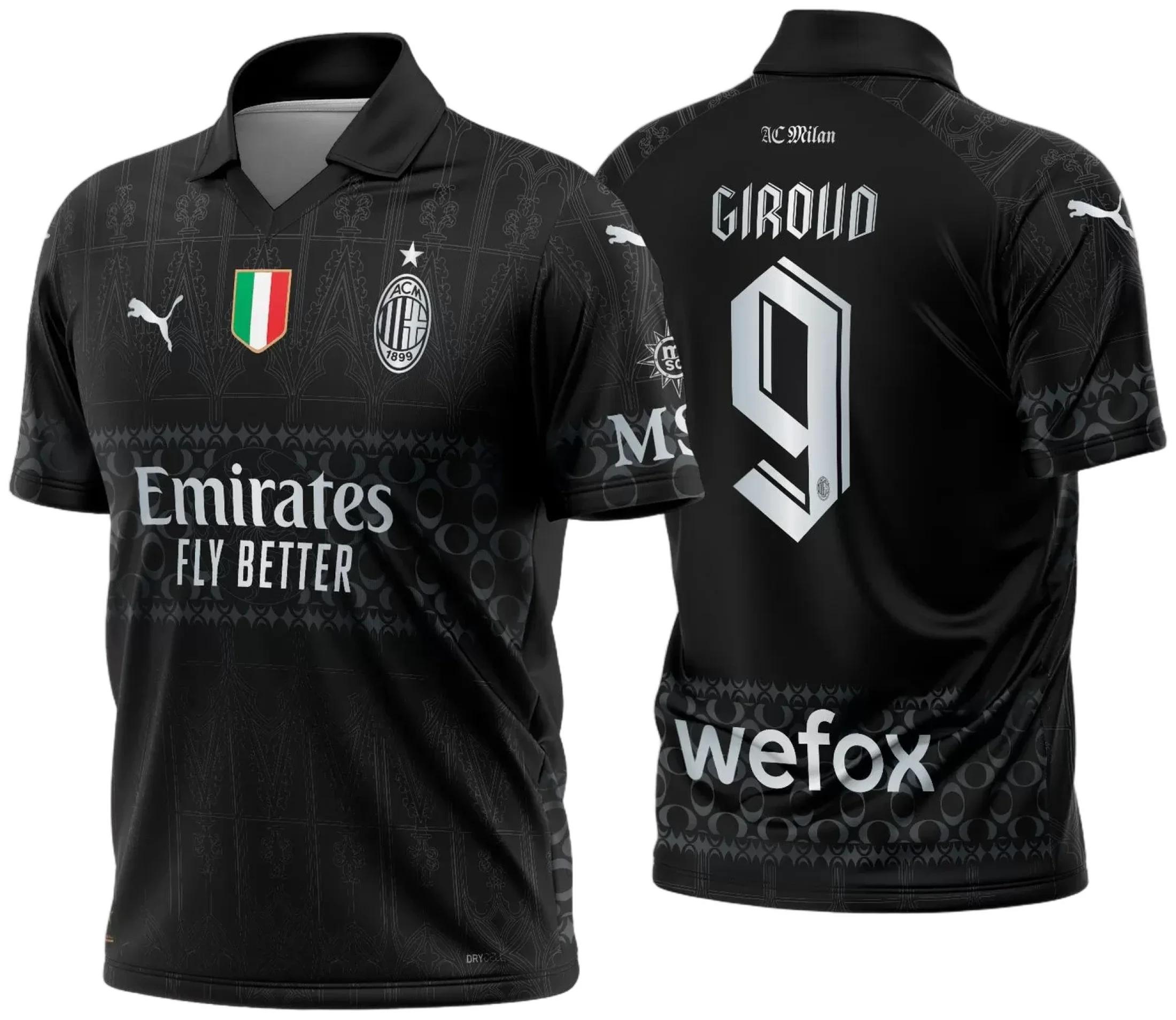 Arte Vetor Camisa AC Milan Quarta 2023 - 2024