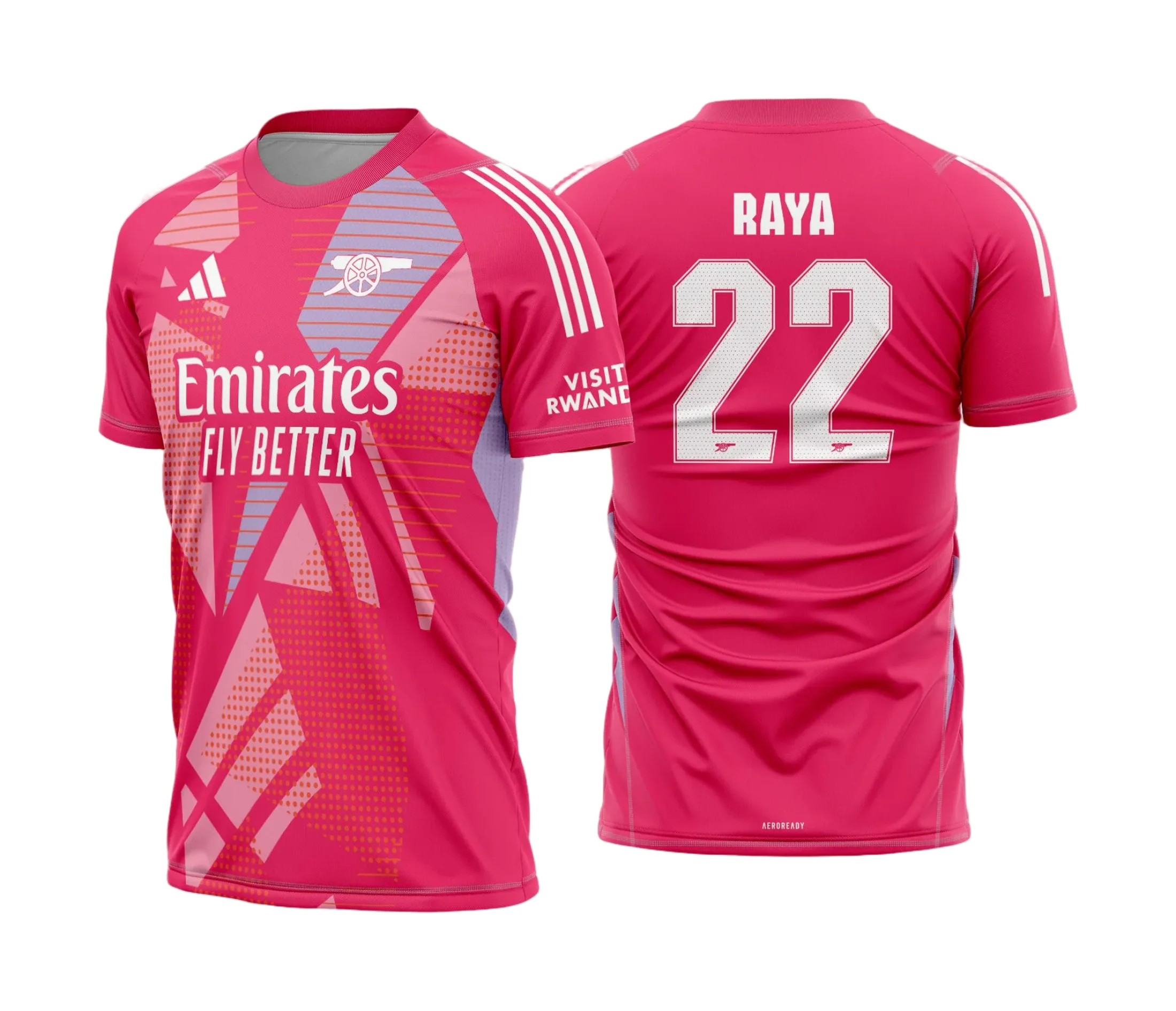 Camiseta preta unissex com logo no peito e estampa grande nas costas do Arsenal goleiro 2024 2025, perfeita para fãs do futebol com design moderno e vibrante.