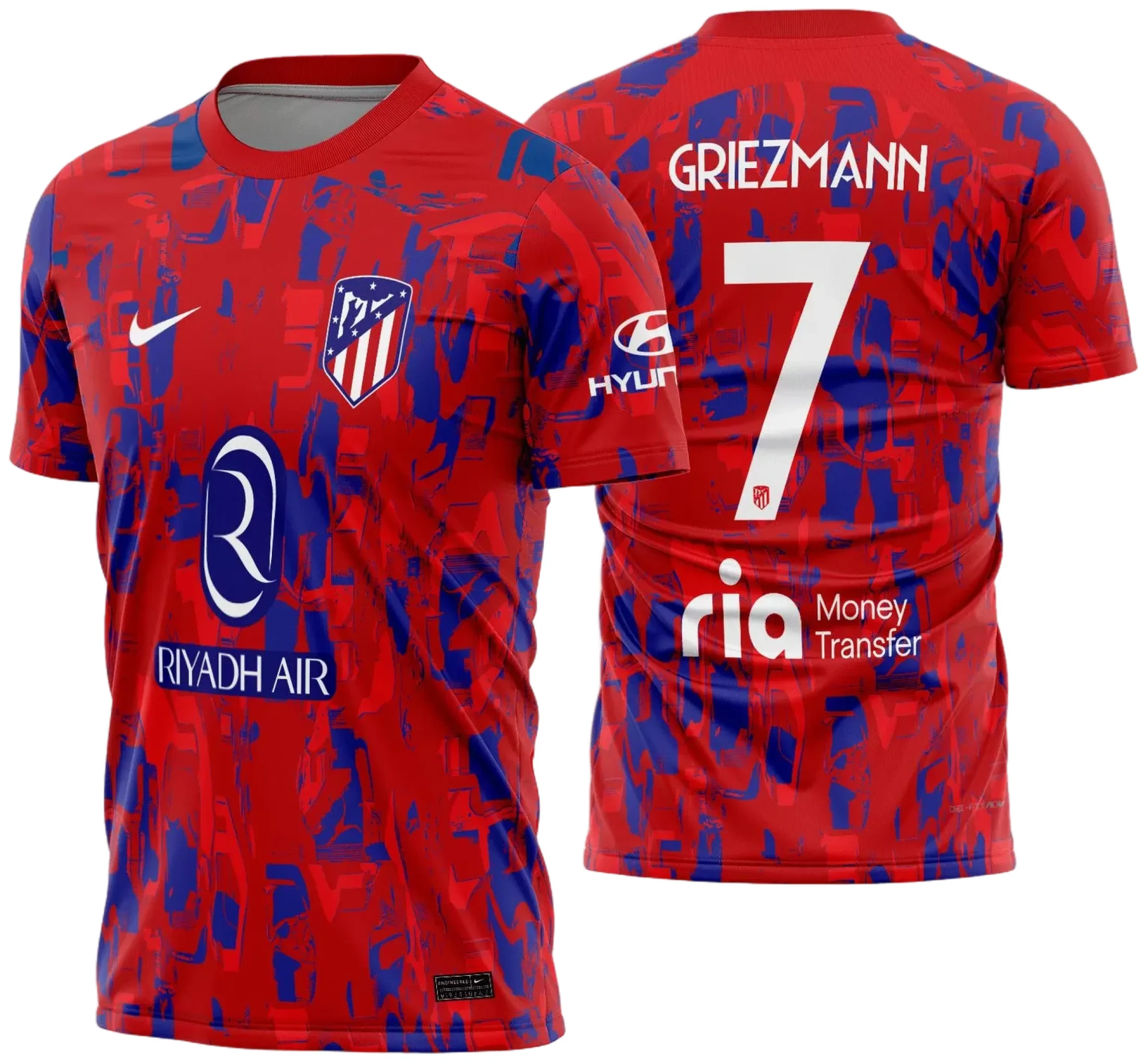 Arte Vetor Camisa Atletico de Madrid Pré-Jogo 2023 - 2024