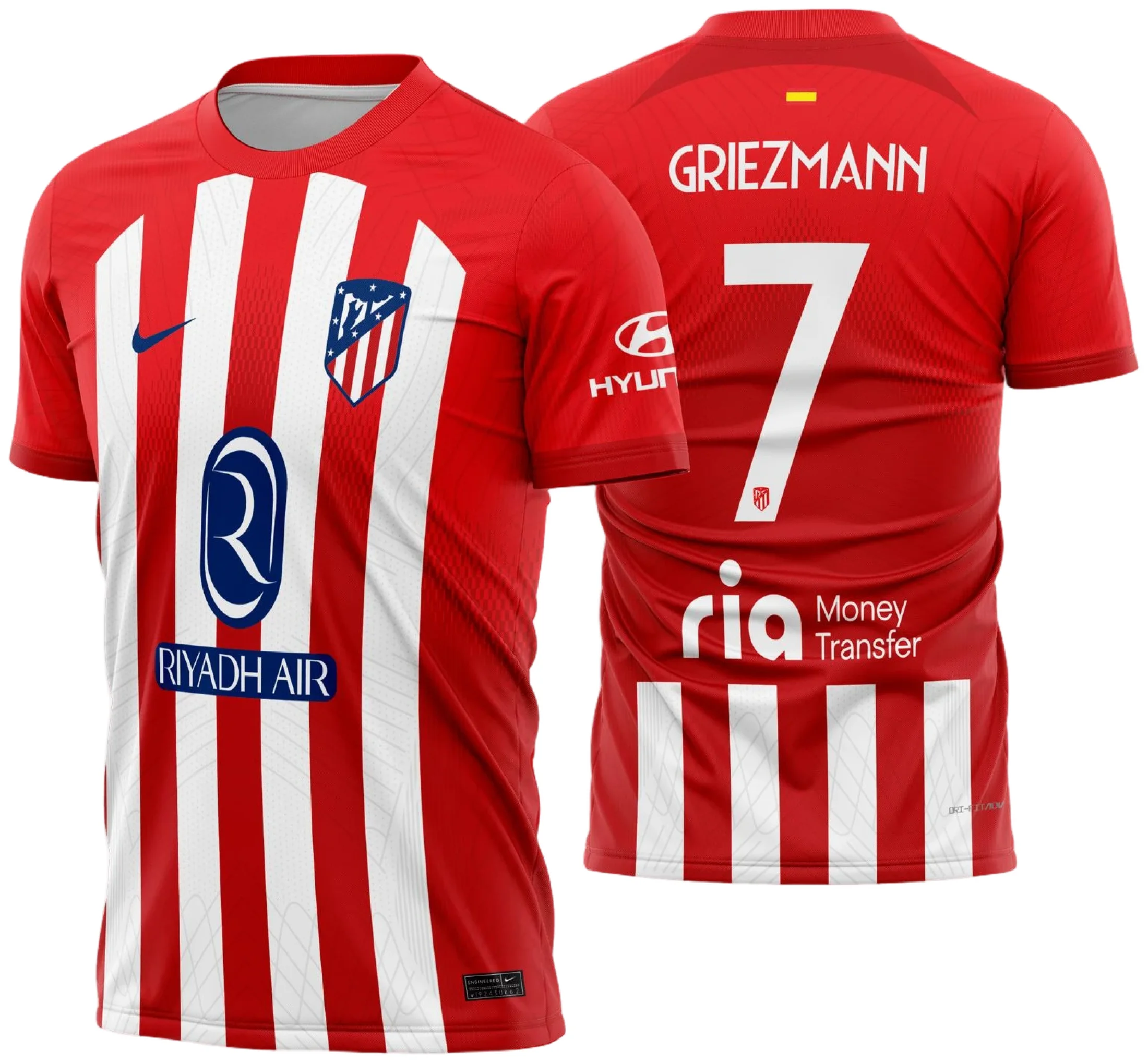 Arte Vetor Camisa Atletico de Madrid Titular 2023-24