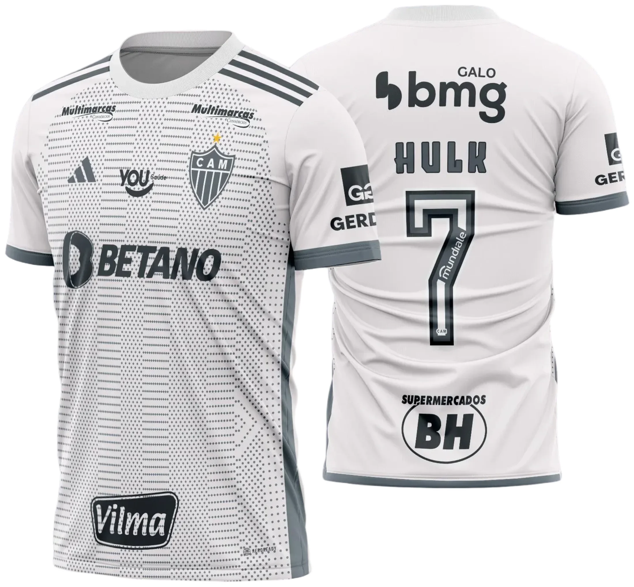 Camiseta unissex preta com logo no peito e estampa grande nas costas do Atlético Mineiro Reserva 2024 2025, perfeita para torcer com estilo e identidade.