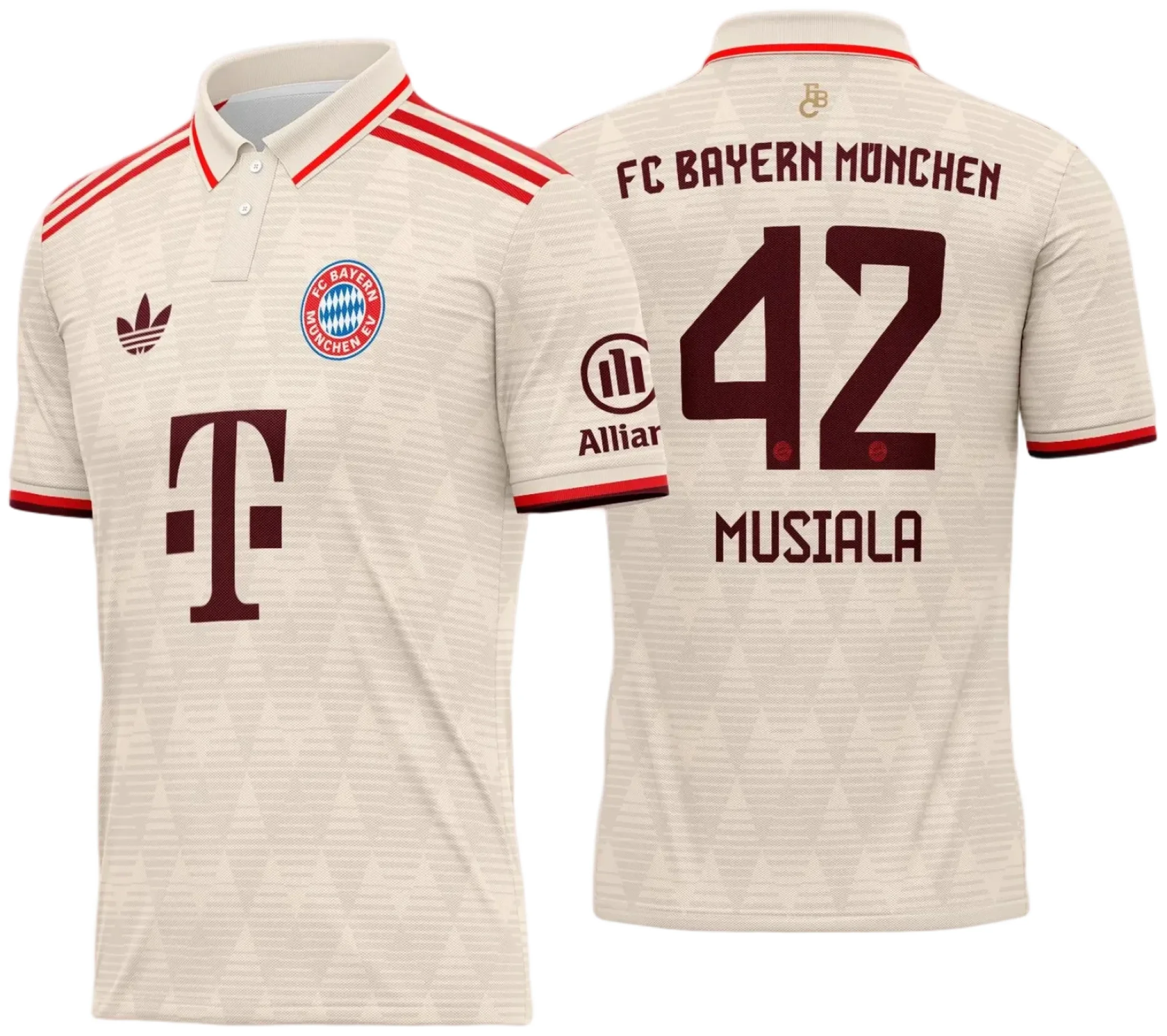 Camiseta unissex preta com logo no peito e estampa grande nas costas do Bayern de Munique Terceira 2024-2025, com design moderno e detalhes vibrantes que destacam o futebol.