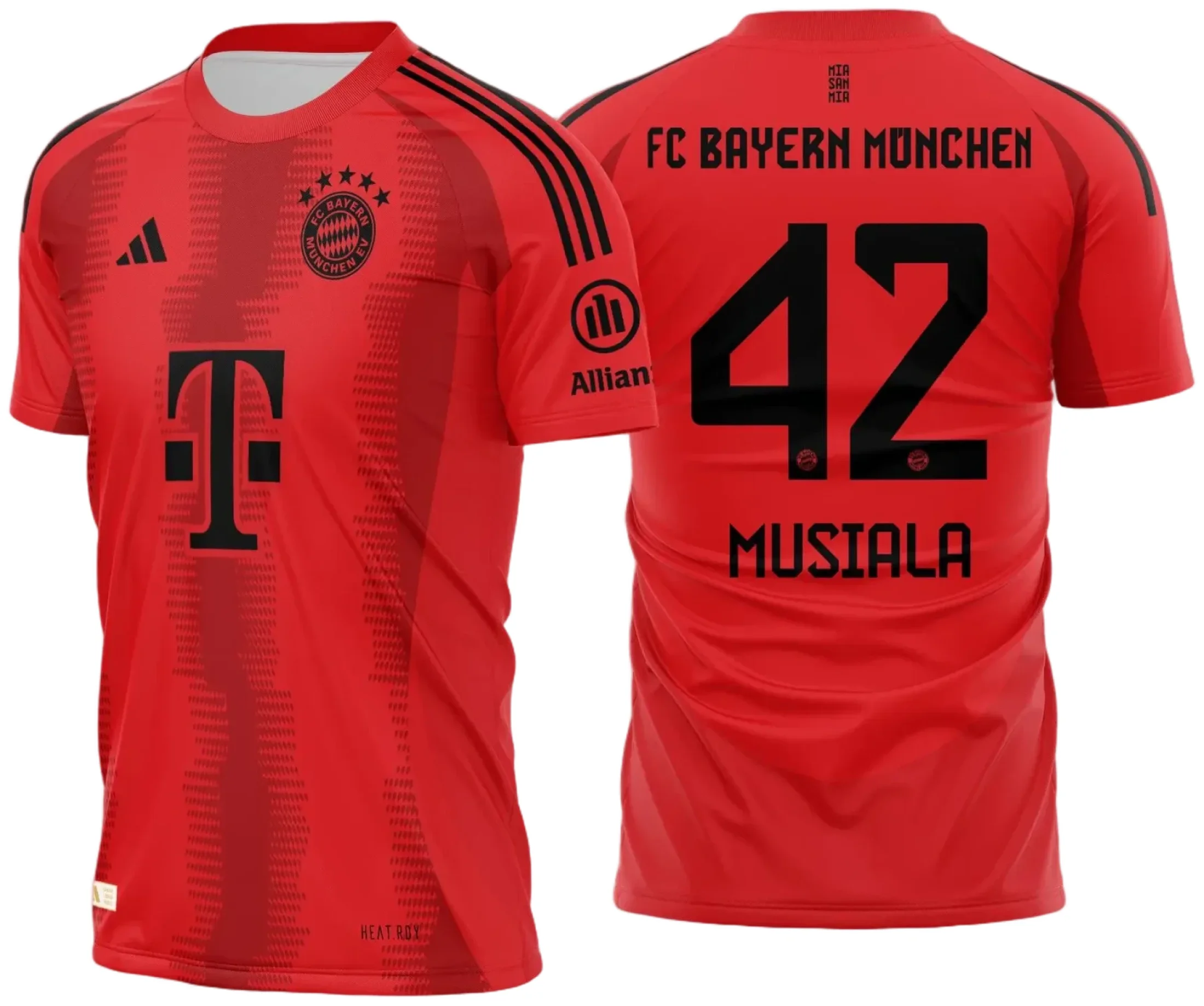 Camisa preta unissex com logo no peito e estampa grande nas costas inspirada no Bayern de Munique Titular 2024 2025, camiseta estilosa para fãs do futebol, ideal para uso casual ou eventos esportivos.