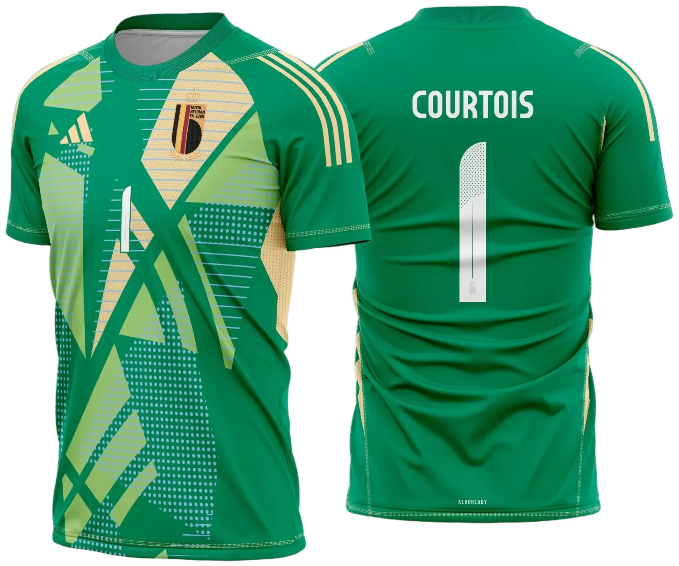 Camiseta unissex preta com logo no peito e estampa grande nas costas da camisa Bélgica goleiro 2024-2025, design moderno e vibrante com detalhes marcantes.