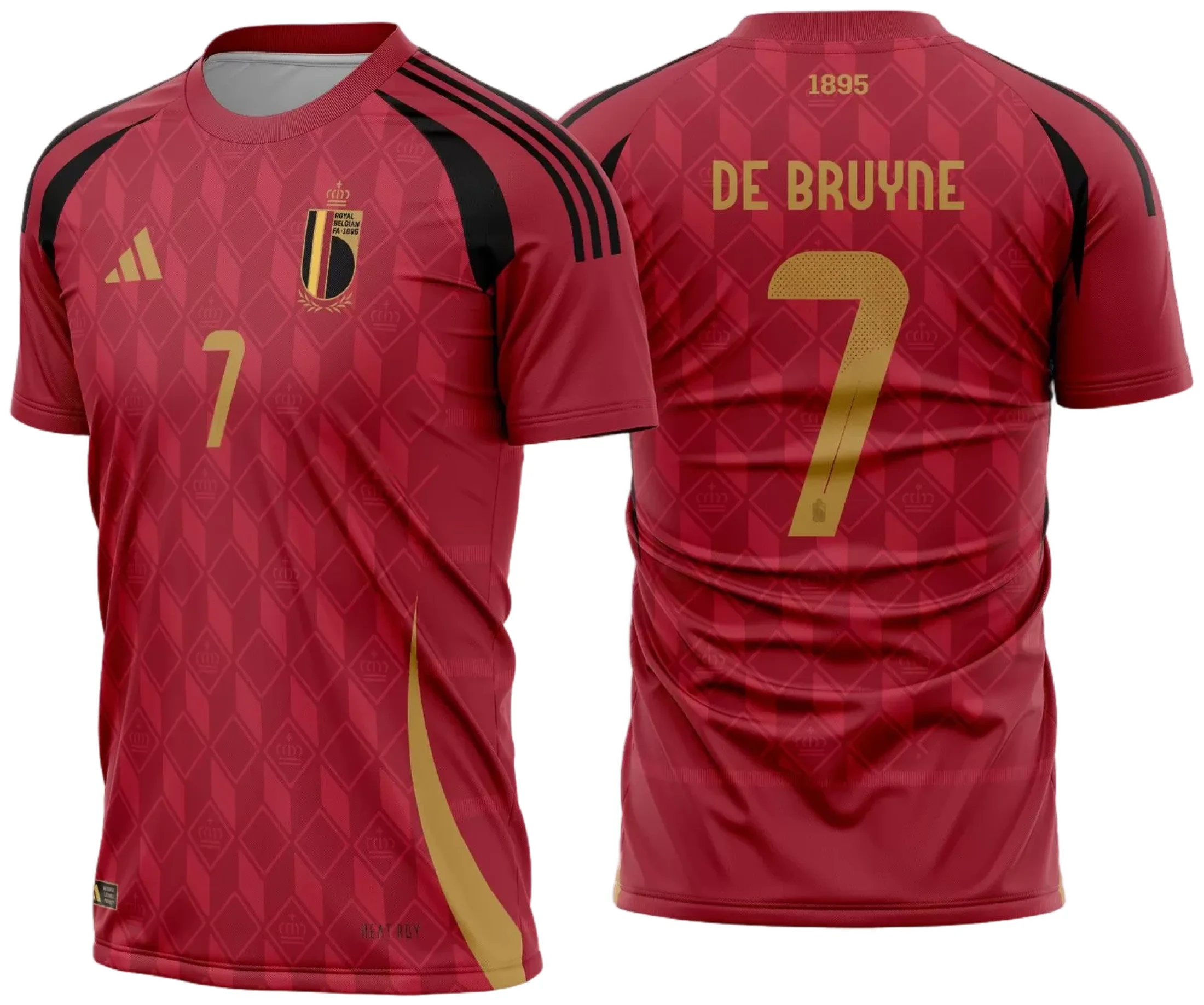 Camiseta unissex preta com logo no peito e estampa grande nas costas da Bélgica Titular 2024-2025, ideal para fãs do futebol e torcedores que querem estilo e conforto.