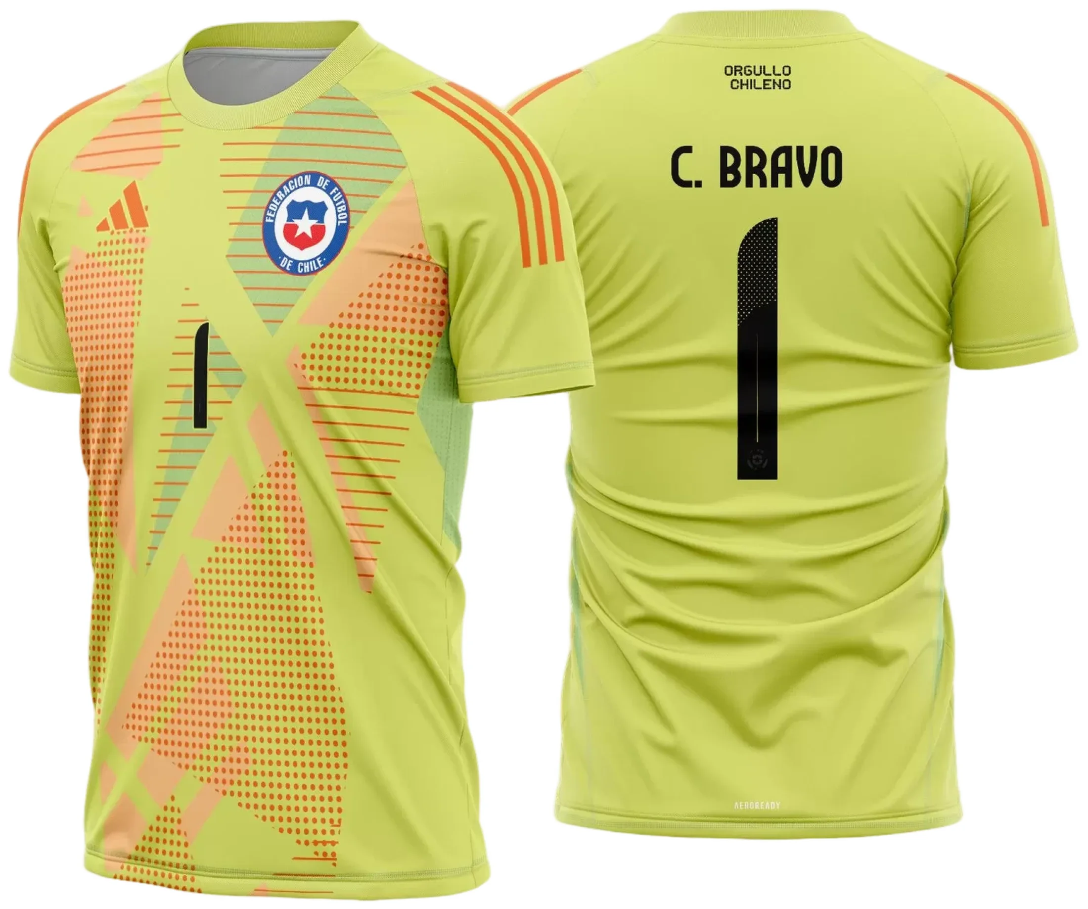 Camiseta unissex preta com logo no peito e estampa grande nas costas do goleiro do Chile 2024 2025, destacando estilo esportivo e design moderno para torcedores.