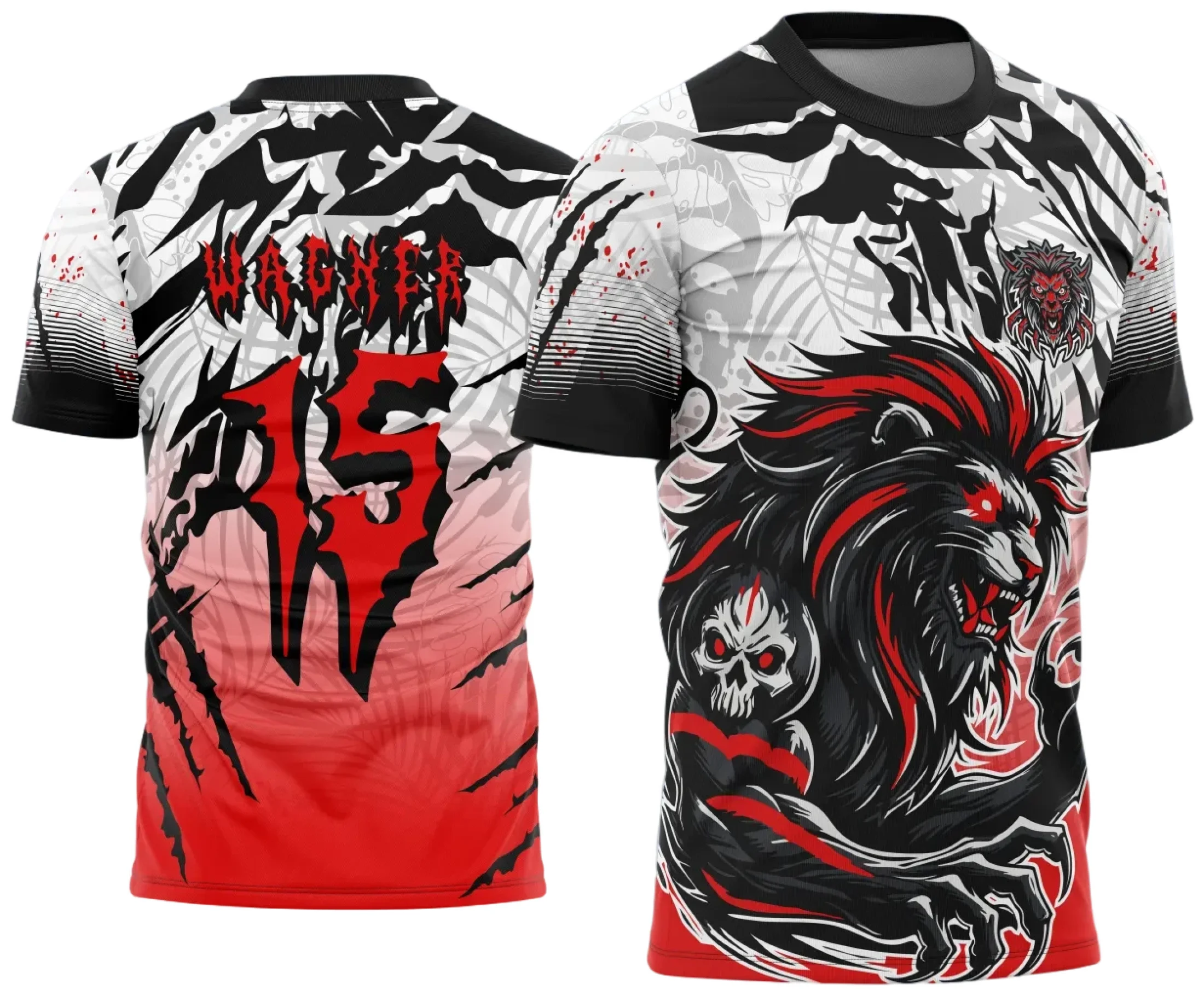 Camiseta unissex preta com logo no peito e estampa grande nas costas do Leão, tema Interclasse 2025, ideal para quem busca estilo e representatividade em uniforme escolar.