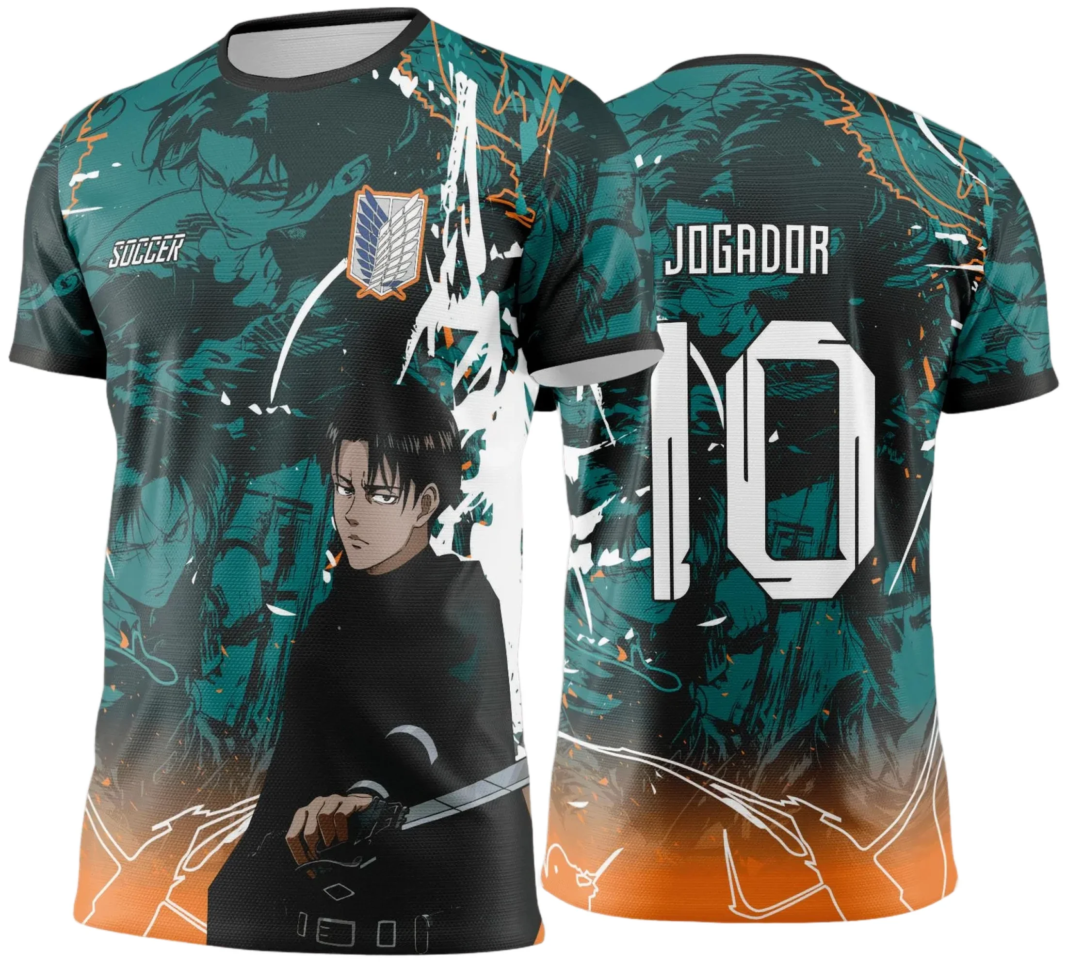 Camiseta unissex branca com logo no peito e estampa grande nas costas inspirada no Interclasse Anime Jogos Internos 2024 2025, ideal para quem busca estilo e conforto em eventos escolares.