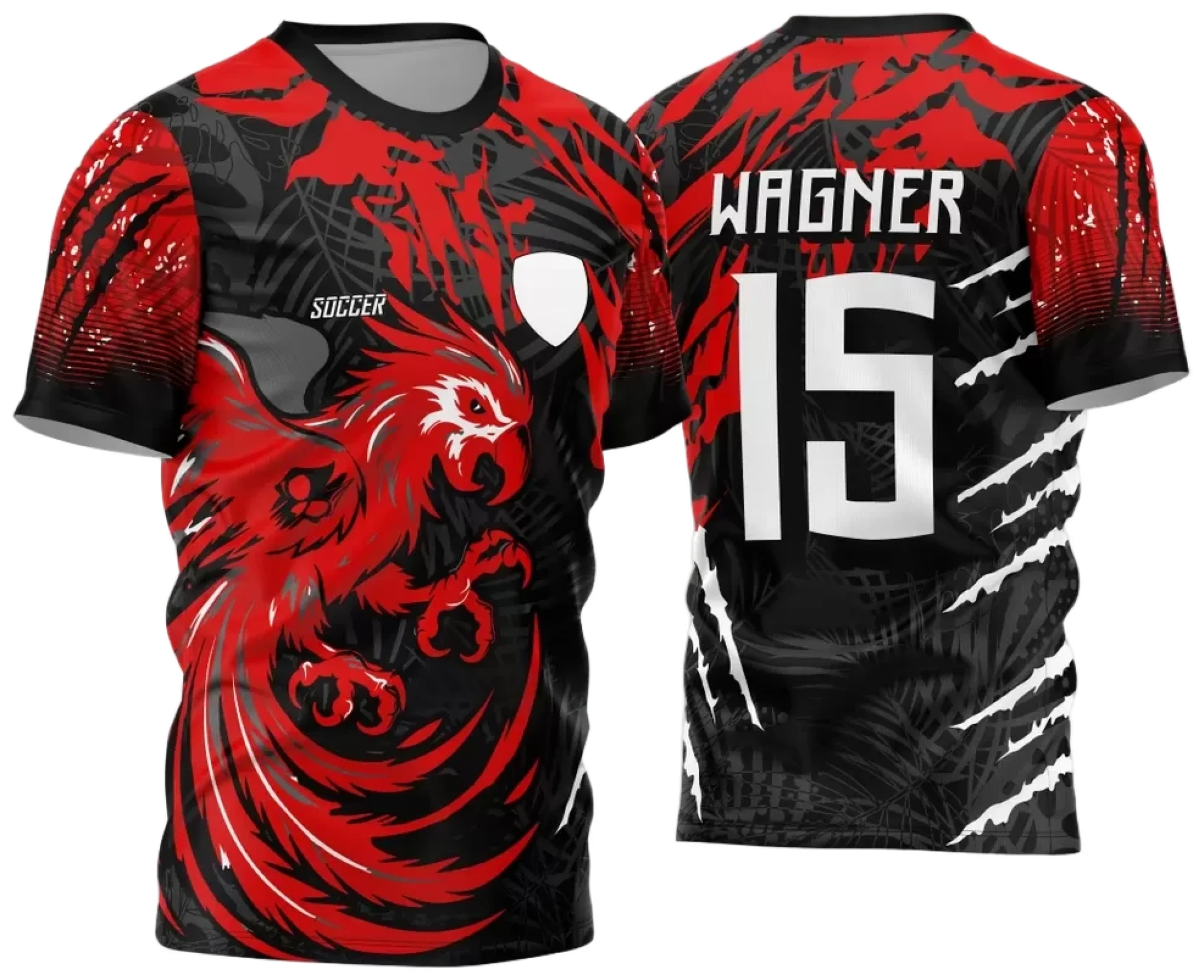 Camiseta unissex preta com logo no peito e estampa grande nas costas comemorando o Interclasse Arara 2024 2025, design moderno e vibrante para eventos escolares.