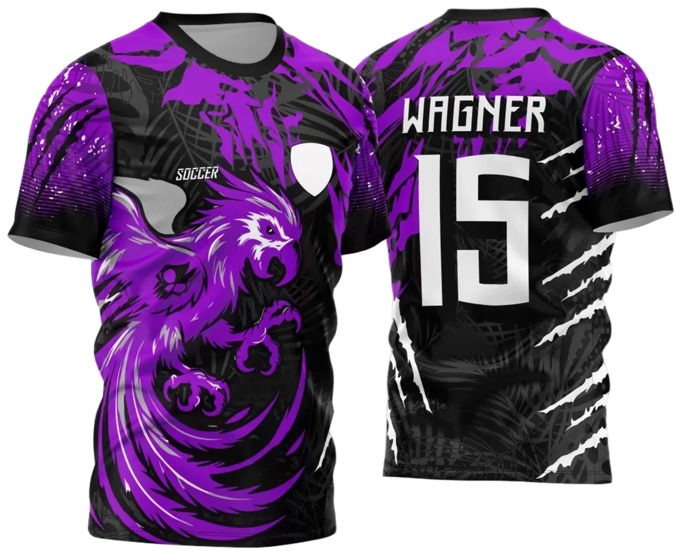 Camiseta unissex preta com logo no peito e estampa grande nas costas do Interclasse Arara 2024-2025, design moderno para evento escolar ou esportivo.