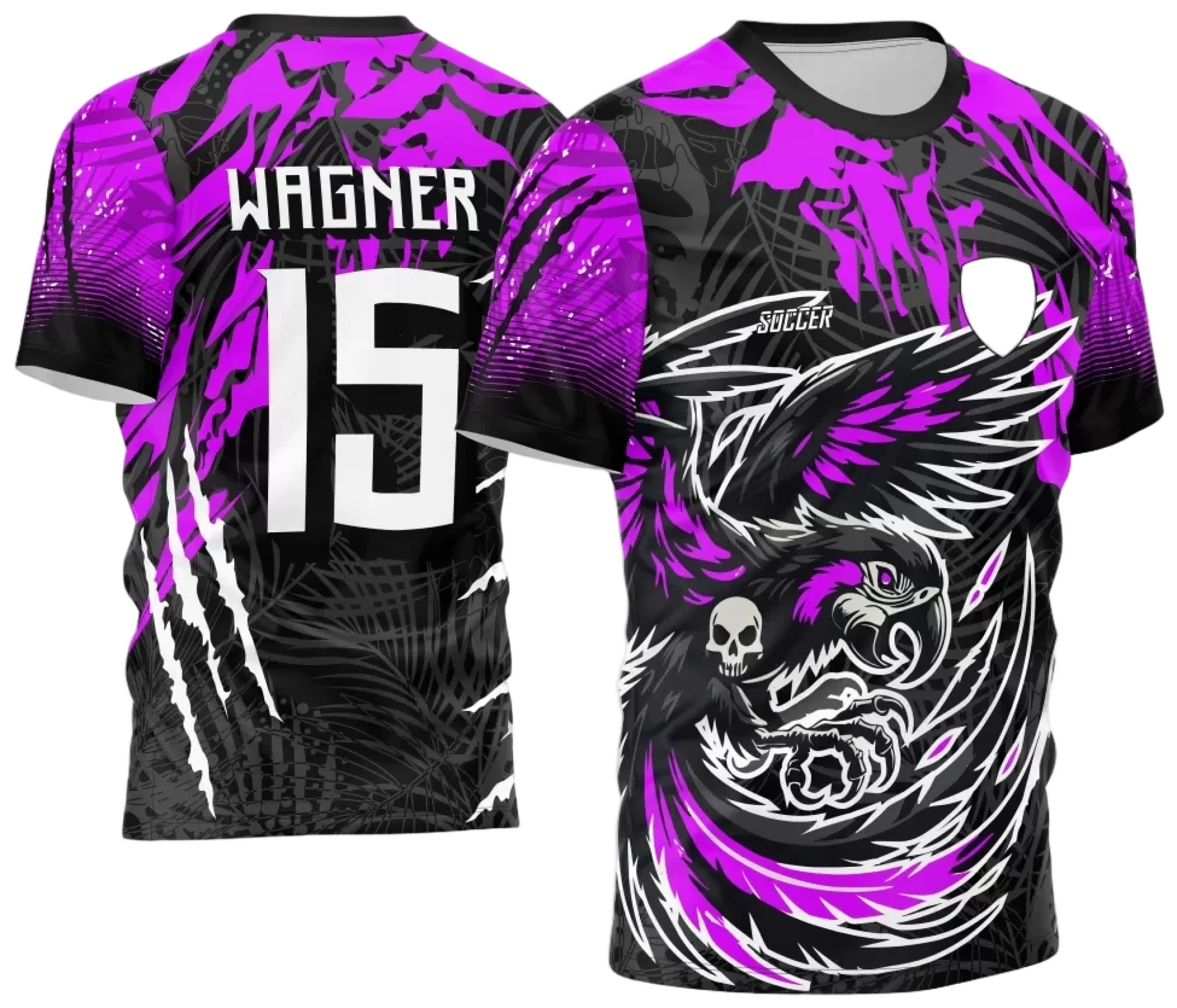 Camiseta unissex preta com logo no peito e estampa grande nas costas inspirada no Interclasse Arara Ataque 2024 - 2025, ideal para uso casual e eventos esportivos.