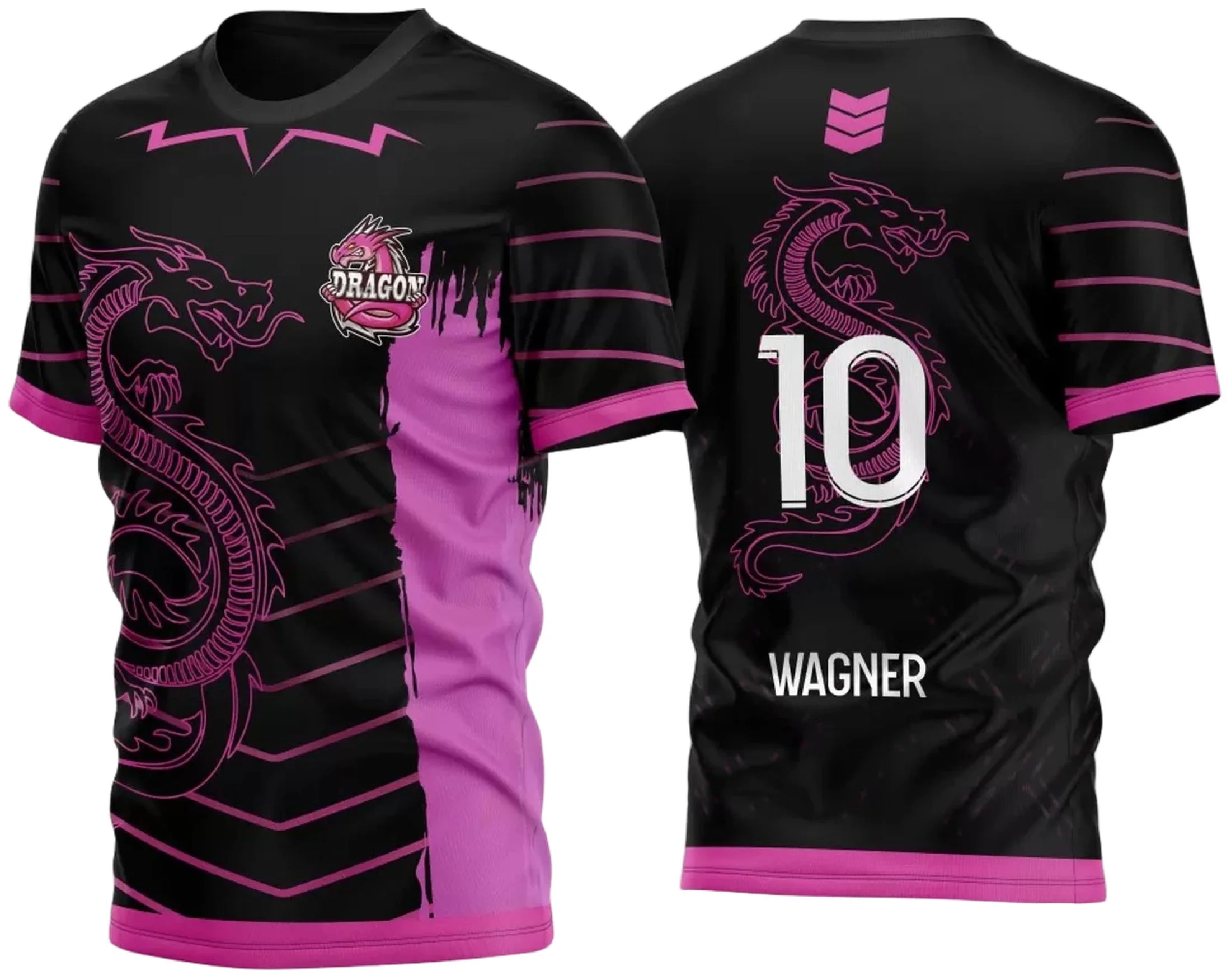 Arte Vetor Camisa de Interclasse Dragão Rosa Sublimação