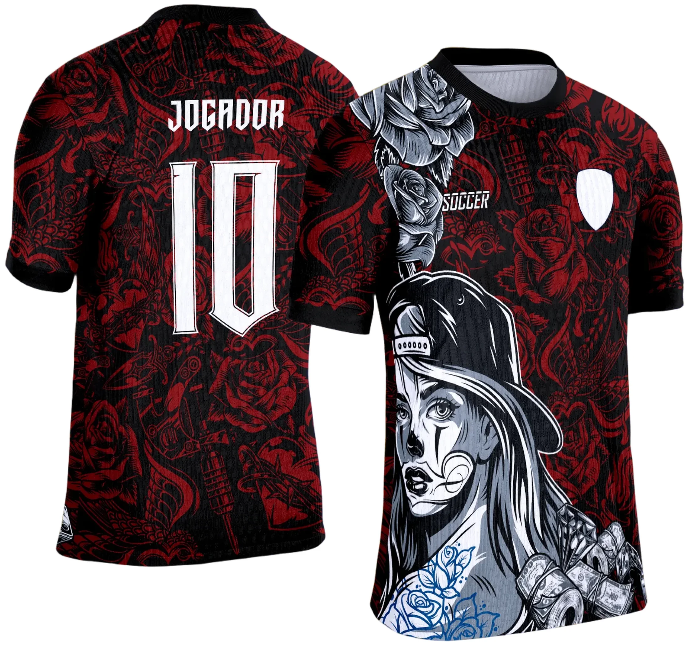 Camiseta unissex branca com logo no peito e estampa grande nas costas focada no tema Interclasse Escolar 2025 Mulher, ideal para eventos escolares e agrupamentos estudantis.