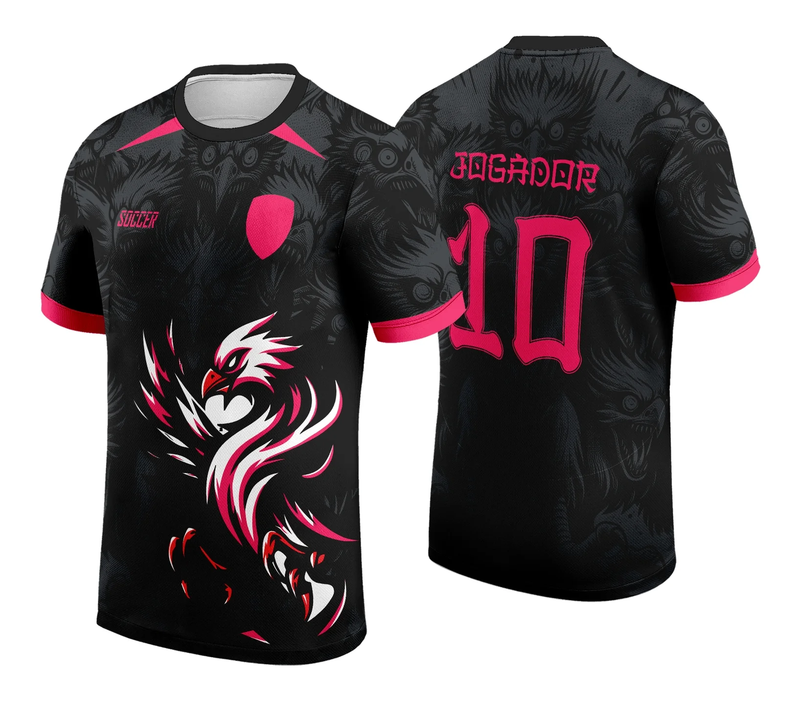 Camiseta unissex preta com logo no peito e estampa grande nas costas inspirada no Interclasse Fênix 2024 2025, design moderno e impactante ideal para eventos e turmas.