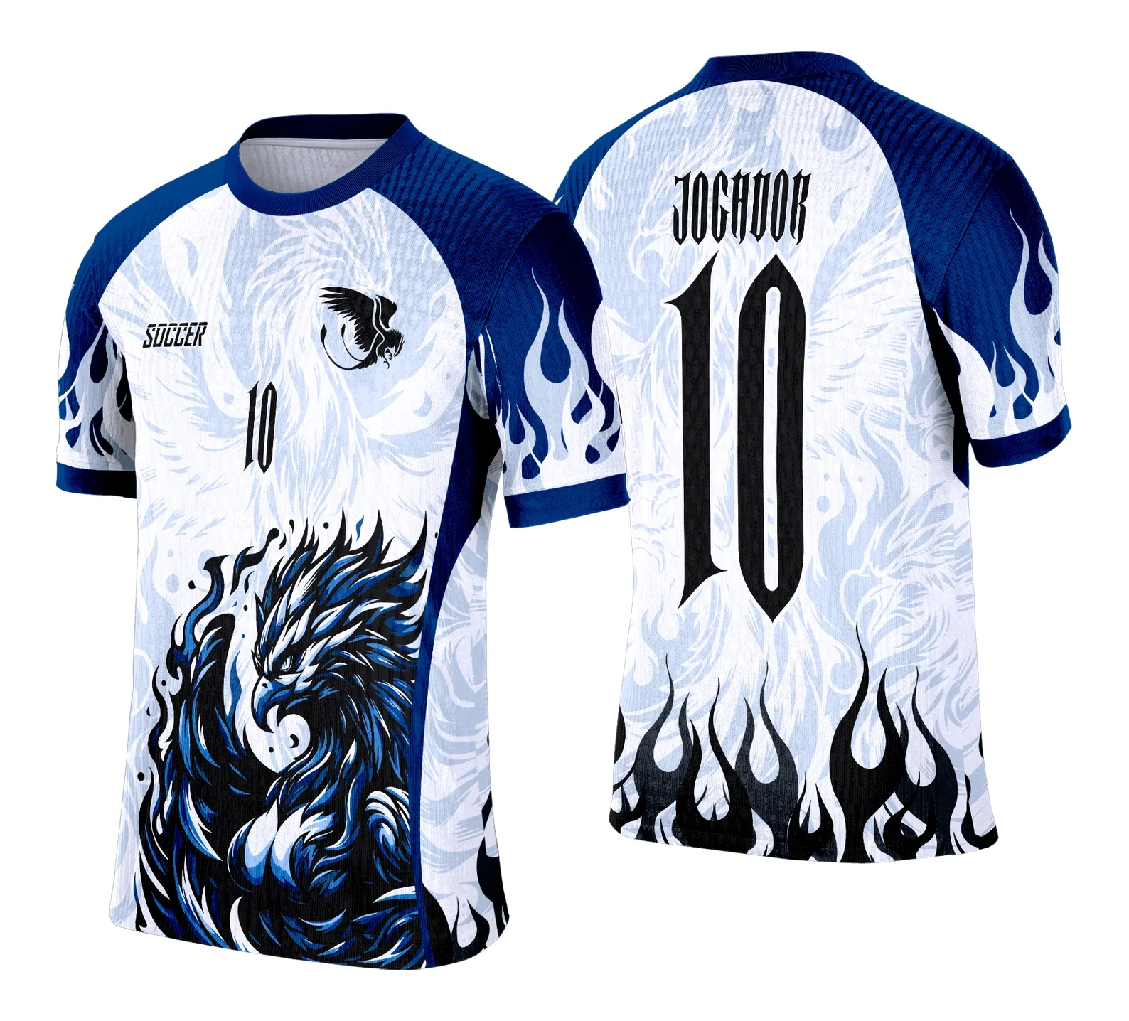 Camiseta unissex preta com logo no peito e estampa grande nas costas, tema Camisa de Interclasse Fênix 2025, perfeita para eventos e times escolares.