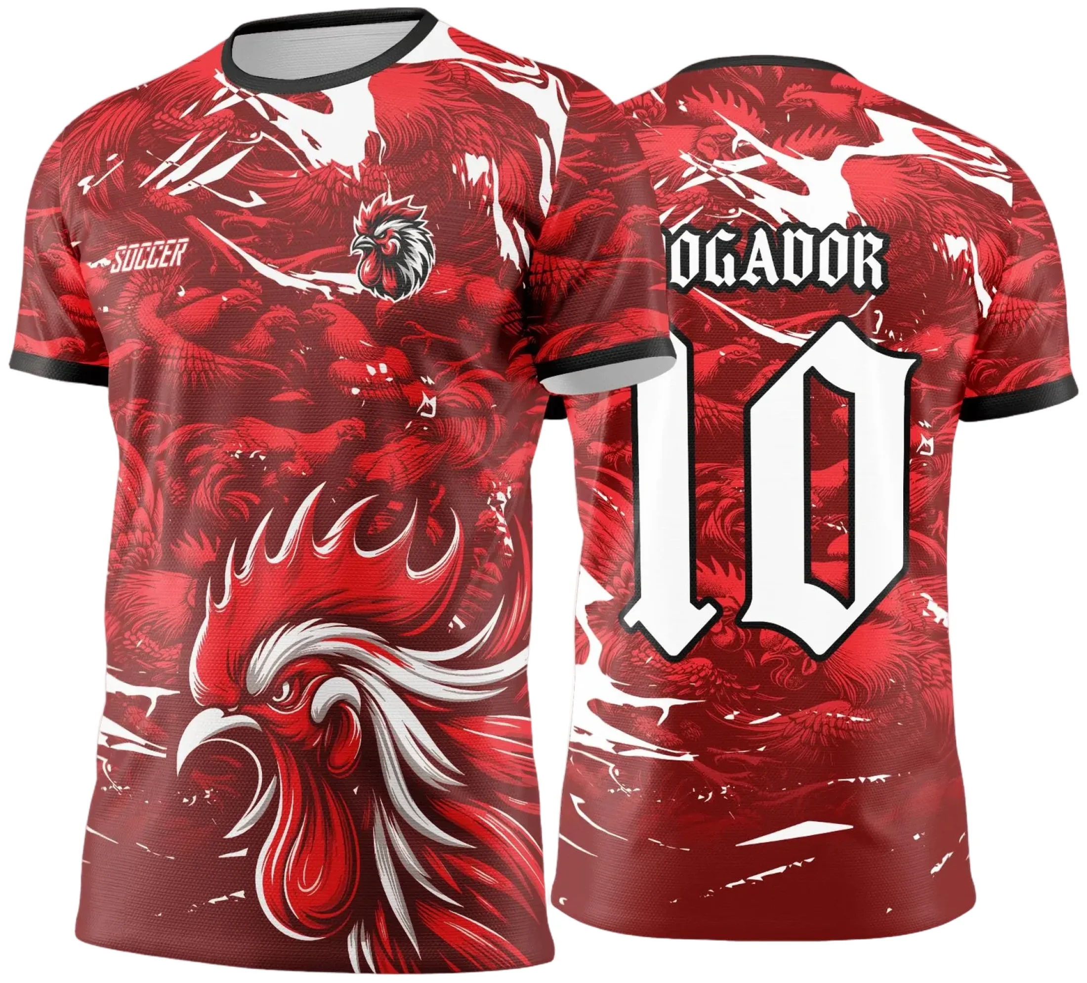 Camiseta unissex preta com logo no peito e estampa grande nas costas inspirada na Camisa Interclasse Galo 2025, design marcante e esportivo para apaixonados pelo tema.