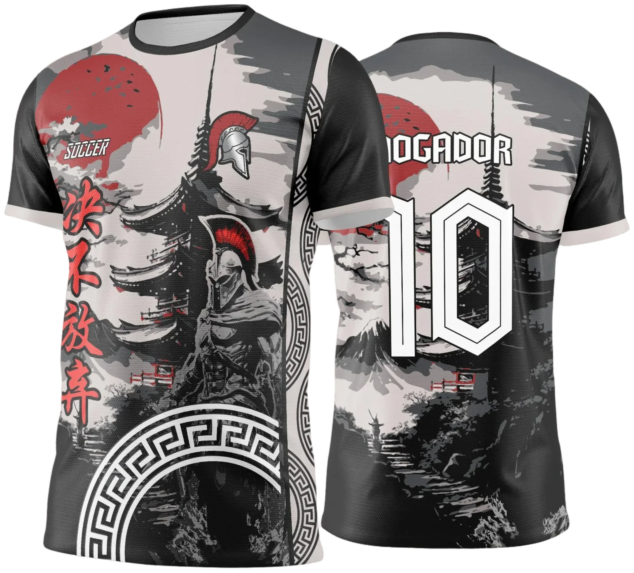 Camiseta unissex preta com logo no peito e estampa grande nas costas representando Interclasse Gladiador 2025, design marcante e cheio de atitude para quem curte estilo forte e único.