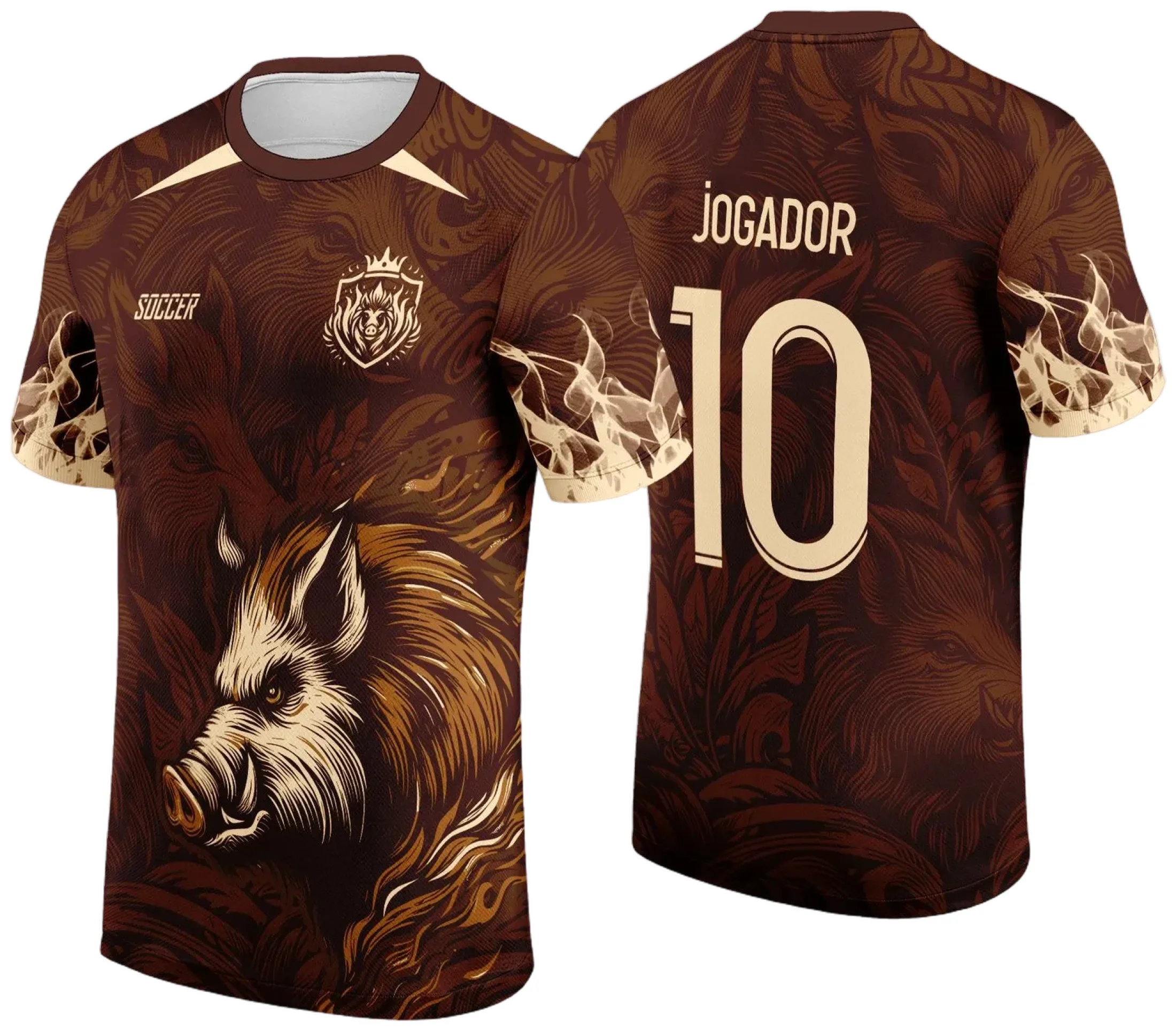 Camiseta unissex preta com logo no peito e estampa grande nas costas com tema Interclasse Javali 2024 - 2025, ideal para eventos esportivos e confraternizações.