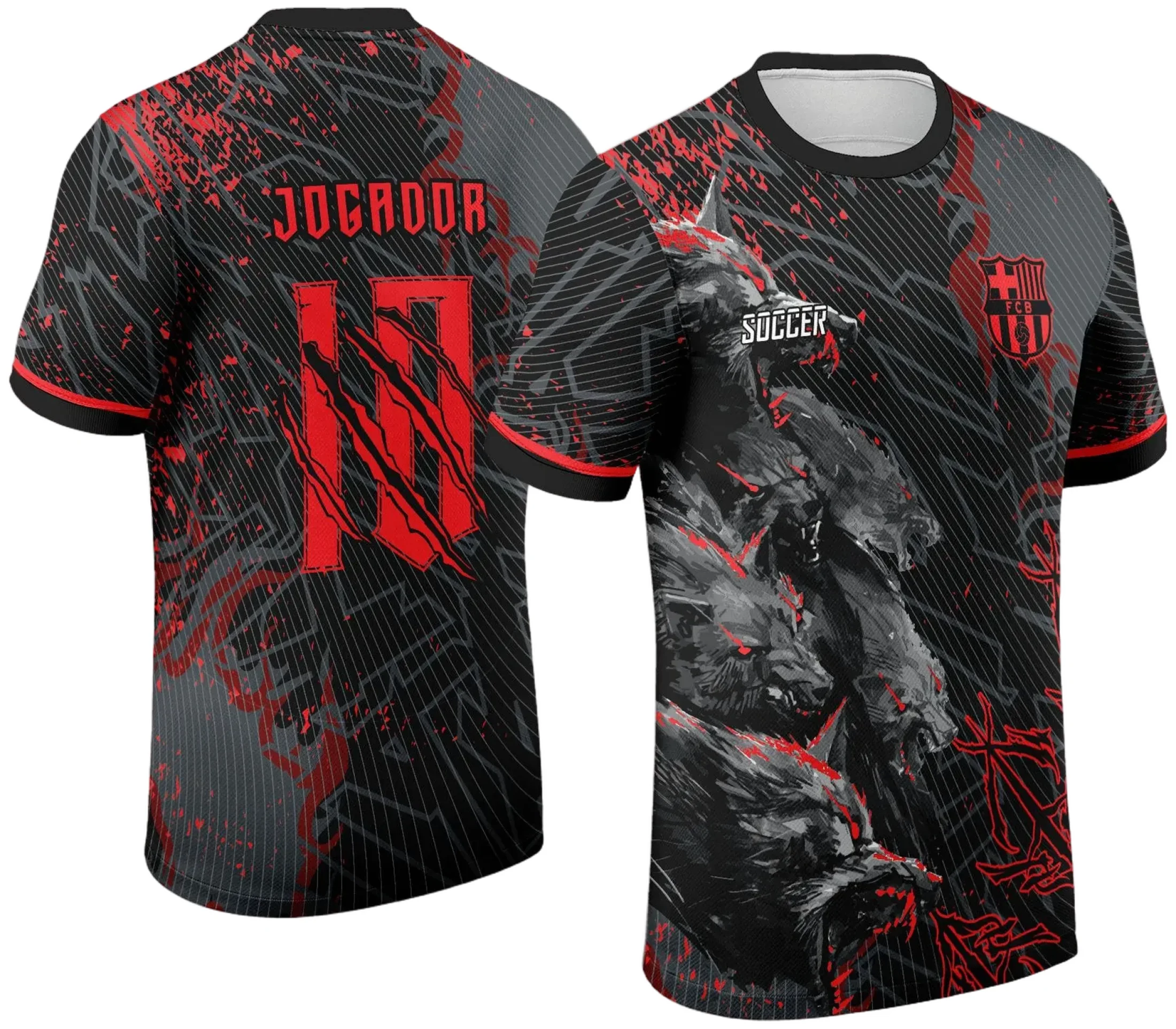 Camiseta unissex preta com logo no peito e estampa grande nas costas sobre o tema Interclasse Jogos Internos Lobos 2024, perfeita para mostrar espírito esportivo e união.