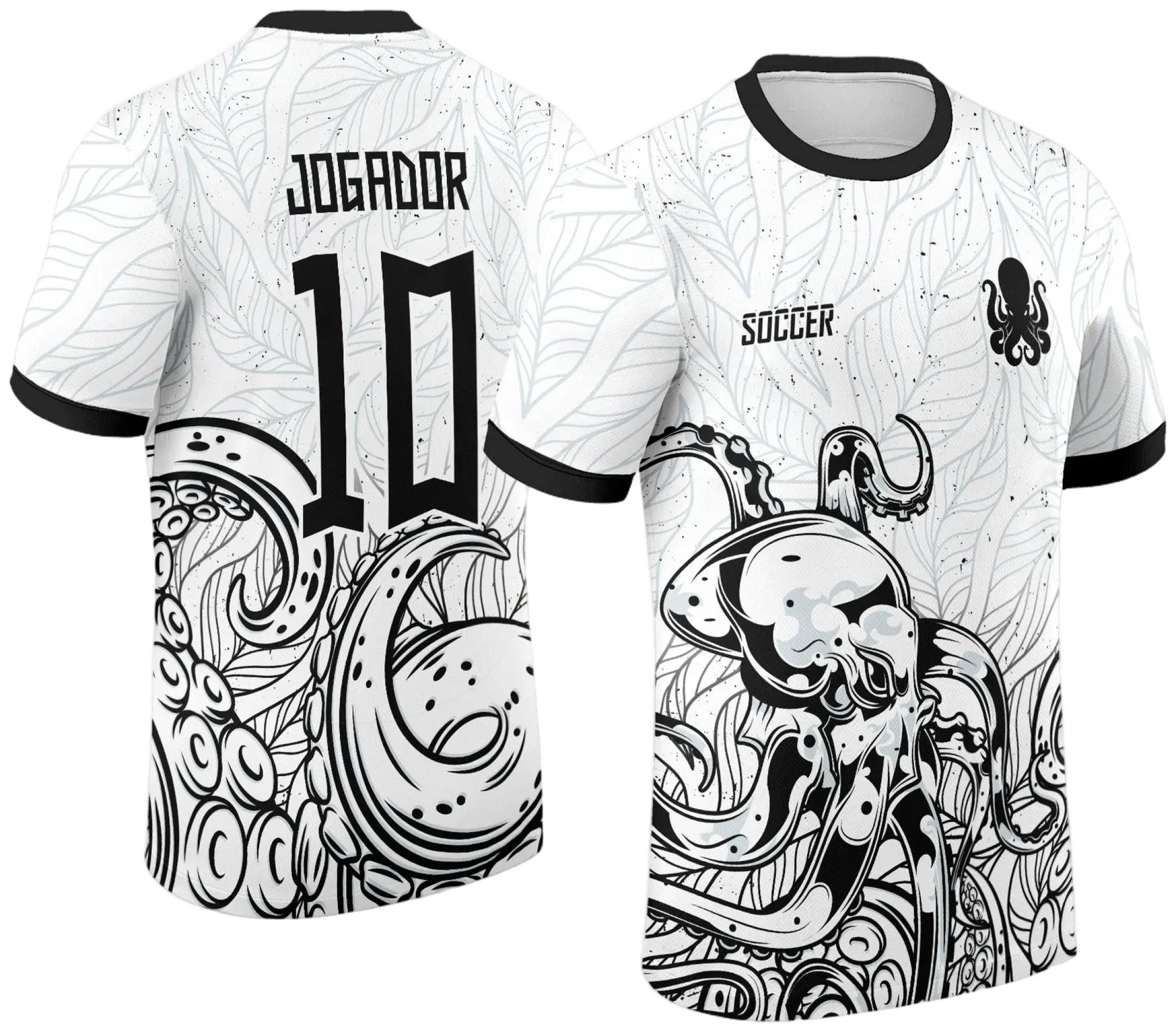 Camiseta unissex preta com logo no peito e estampa grande nas costas inspirada no Interclasse Polvo 2024-2025, perfeita para uso escolar e eventos.