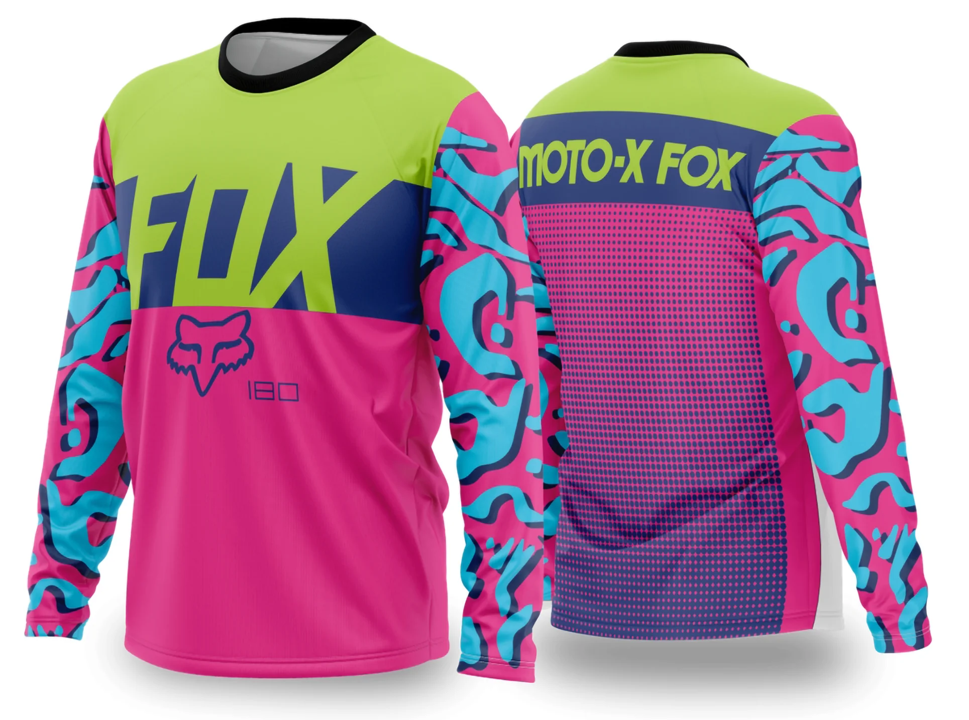 Camiseta unissex preta com logo no peito e estampa grande nas costas, com tema motocross 2024 2025, ideal para fãs do esporte com estilo moderno e impactante.