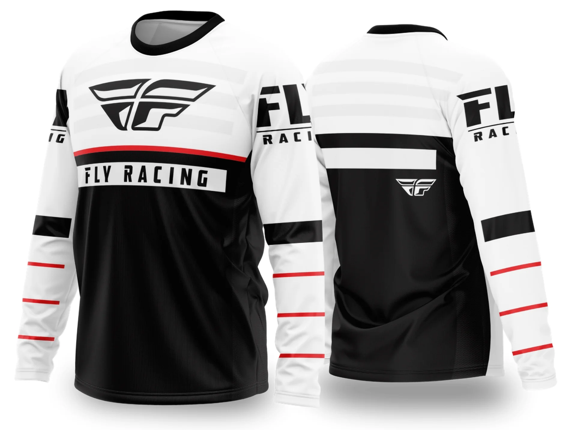 Camiseta unissex preta com logo no peito e estampa grande nas costas, tema Motocross 2024 2025, visual moderno e esportivo, perfeita para fãs do motocross.