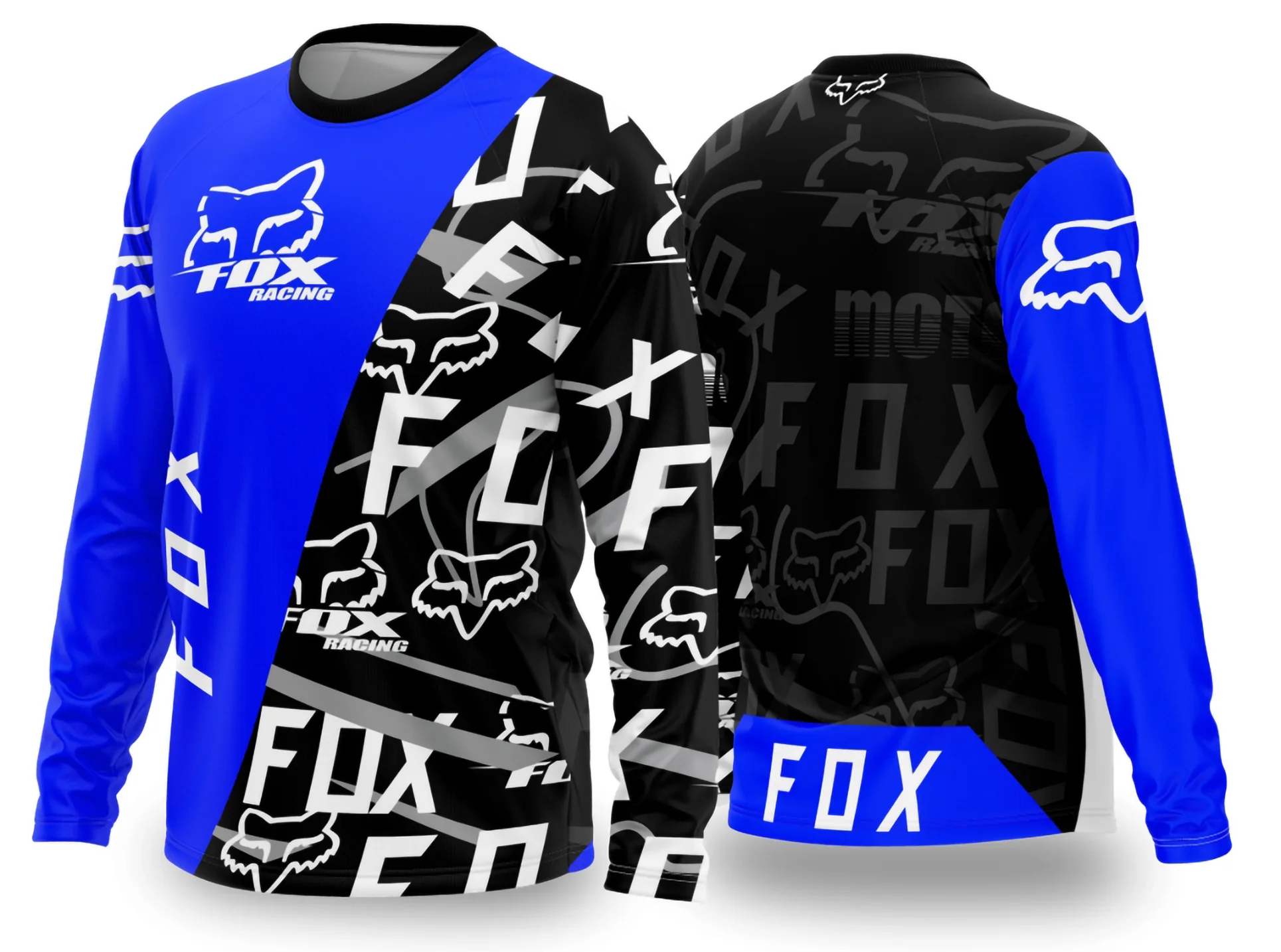 Camiseta preta unissex com logo no peito e estampa grande nas costas com tema Motocross 2024 - 2025, perfeita para fãs do esporte e estilo radical.