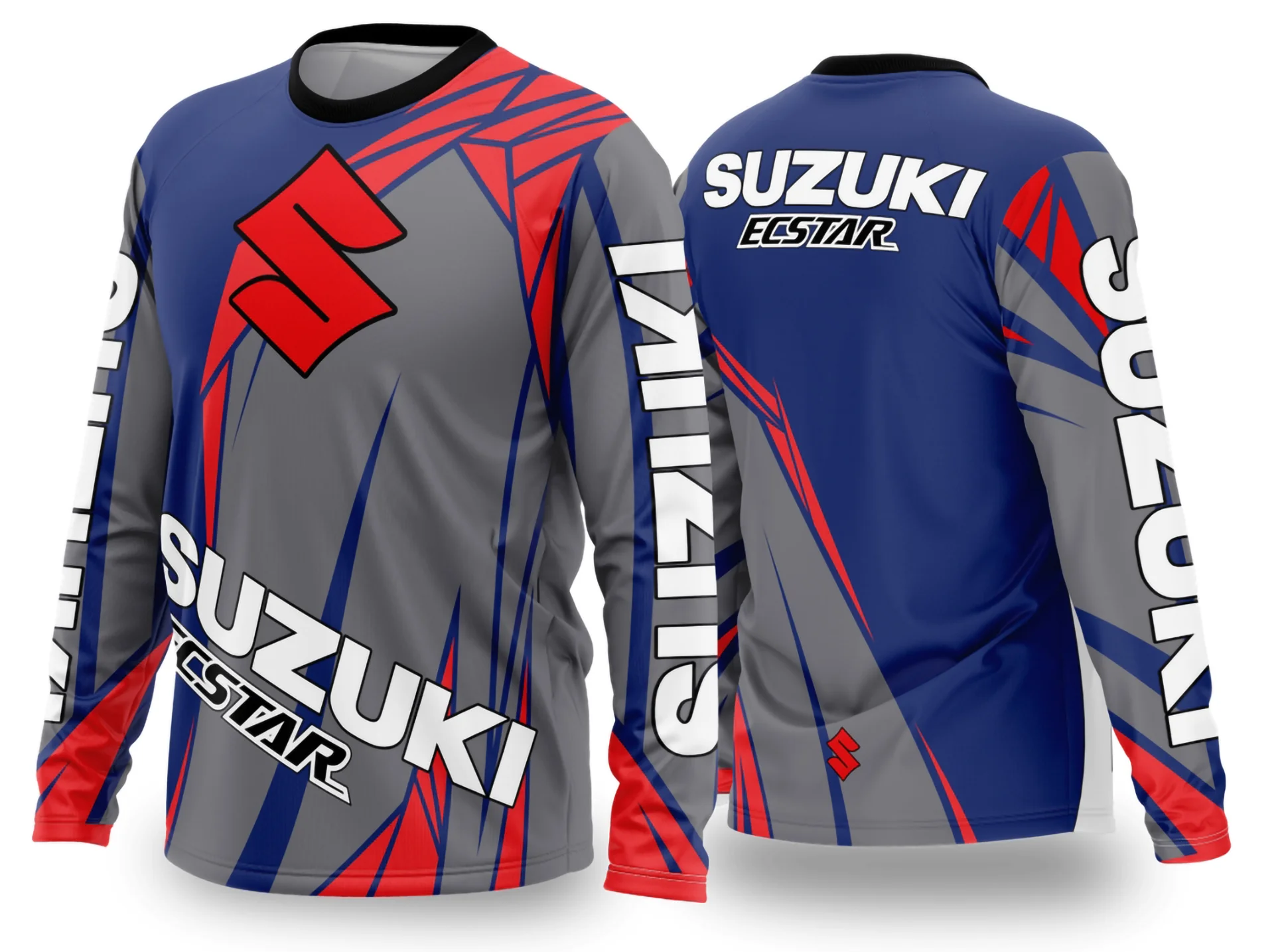 Camiseta unissex preta com logo no peito e estampa grande nas costas com tema Motocross 2024 2025, ideal para fãs do esporte motores, estilo moderno e esportivo.