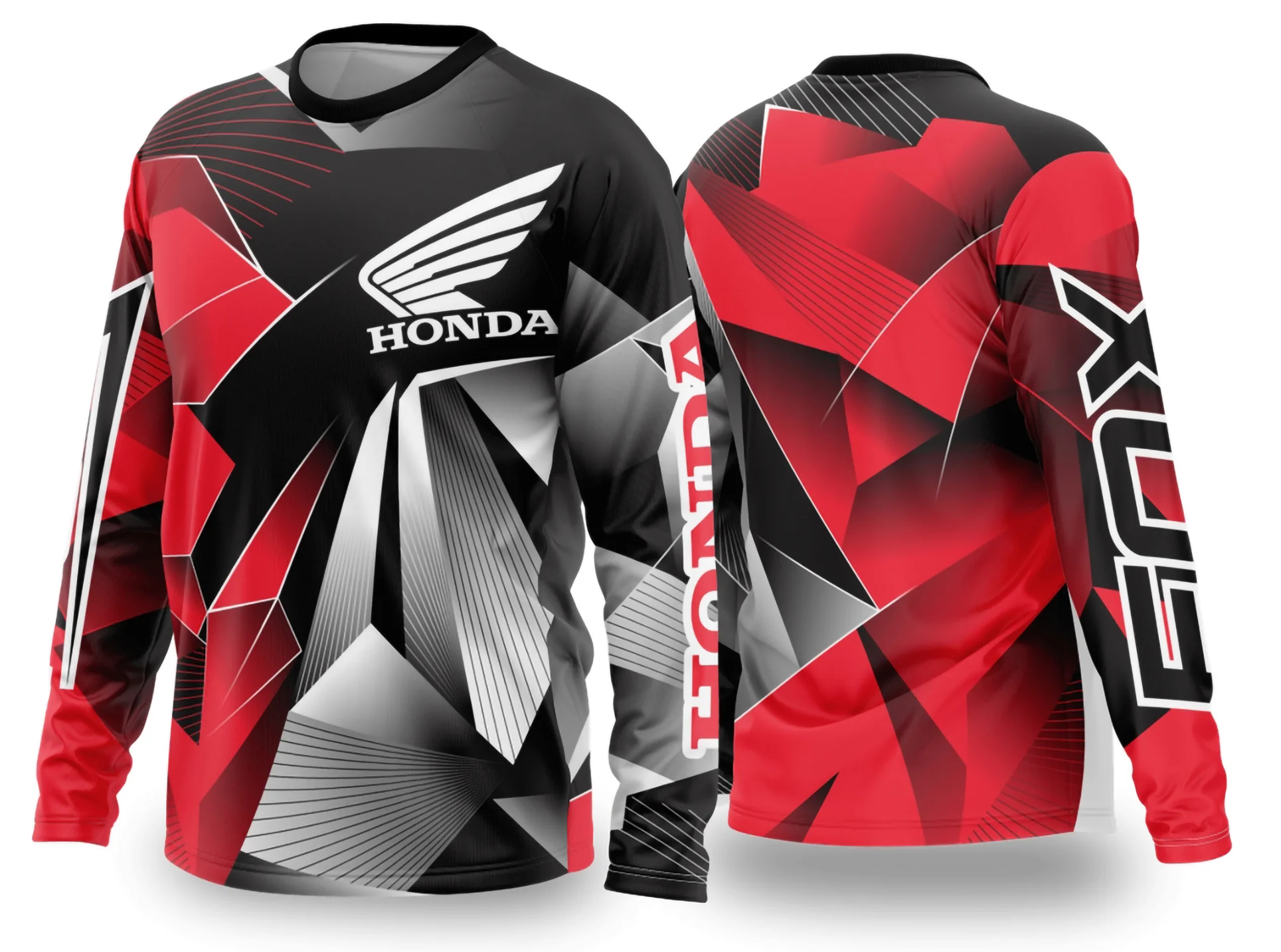 Camiseta unissex preta com logo no peito e estampa grande nas costas com tema Motocross 2024 - 2025, estilo esportivo e moderno para fãs da modalidade.