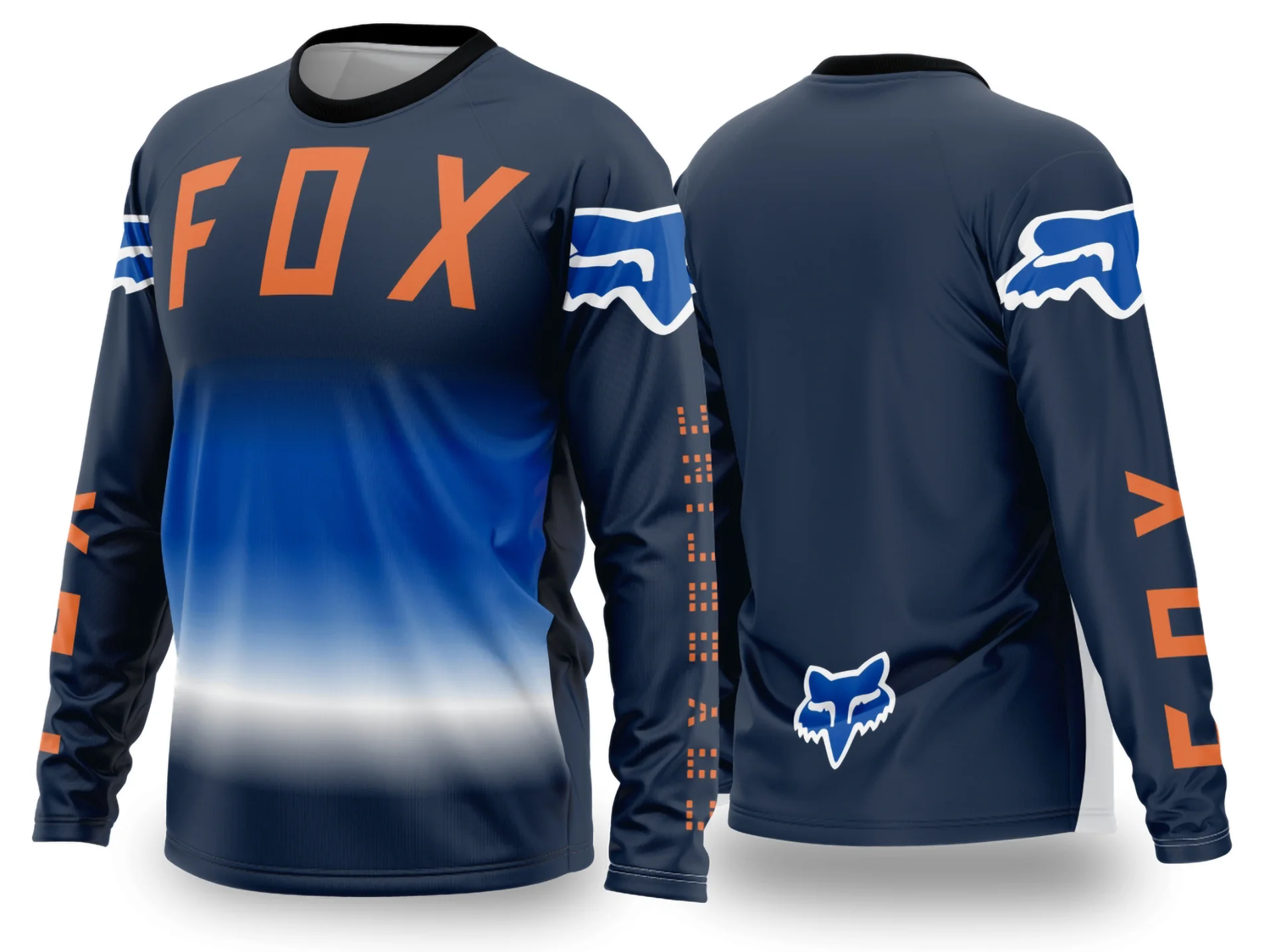 Camiseta preta unissex com logo no peito e estampa grande nas costas inspirada em Motocross 2024 2025, ideal para fãs do esporte que buscam estilo e conforto em sua camiseta.