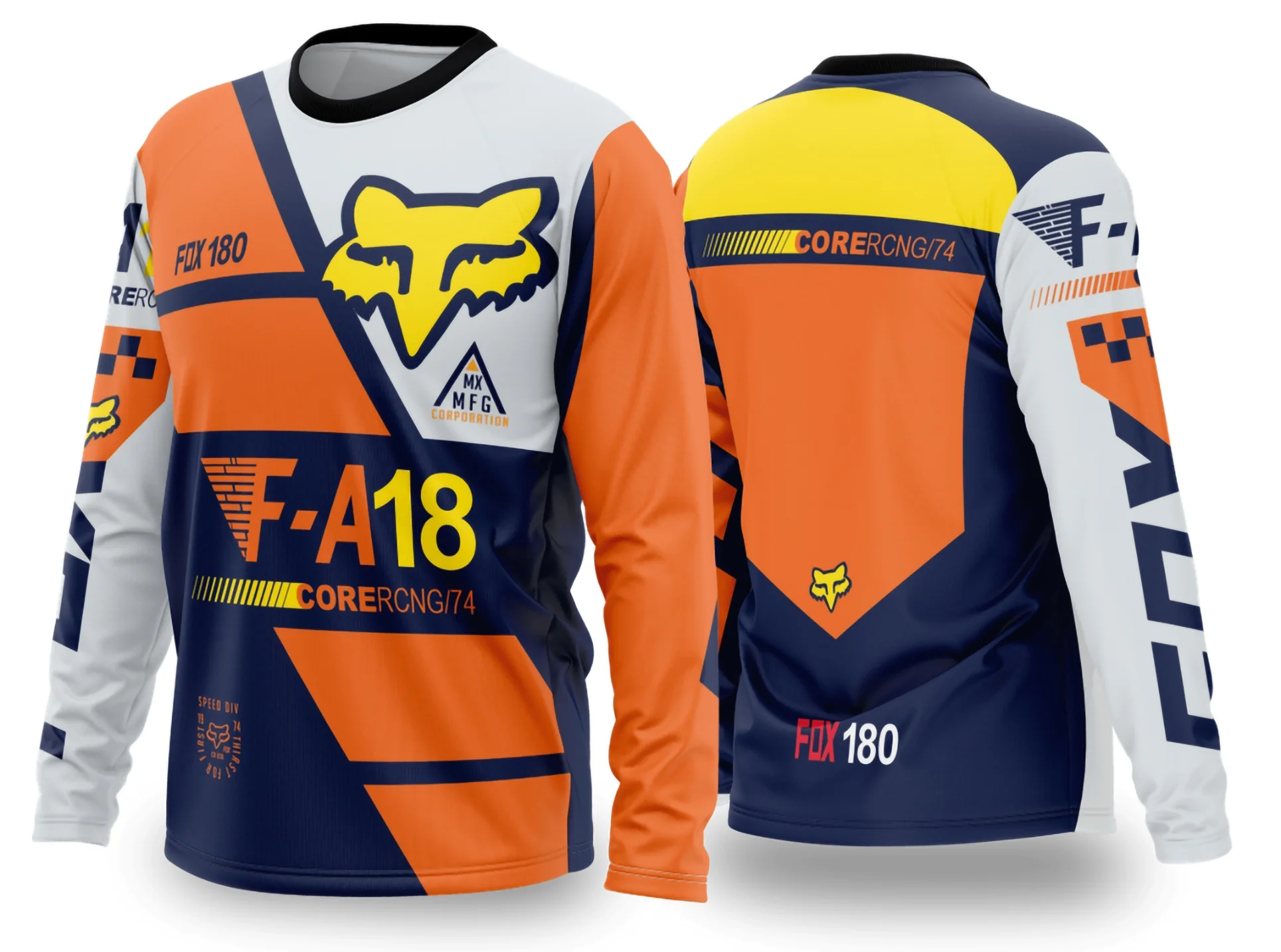 Camisa preta unissex com logo no peito e estampa grande nas costas com temática de motocross 2024-2025, ideal para fãs do esporte, acabamento confortável e design arrojado.