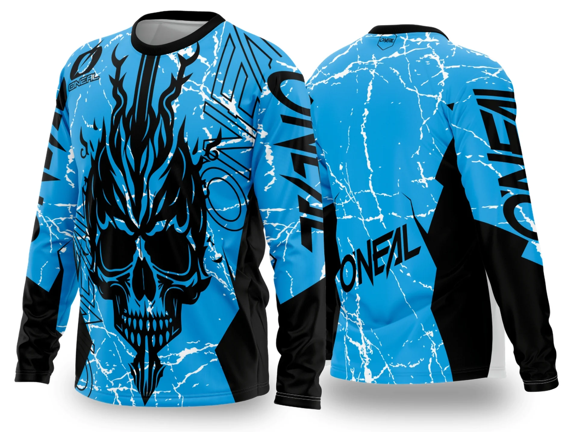 Camiseta unissex preta com logo no peito e estampa grande nas costas com tema Motocross 2024 - 2025, perfeita para fãs do esporte e seguidores da trilha.