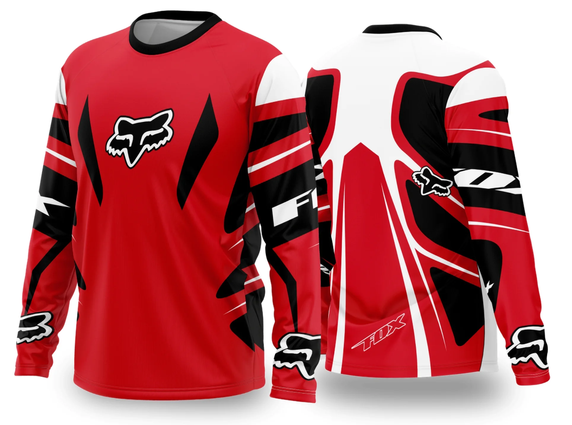 Camiseta unissex preta com logo no peito e estampa grande nas costas mostrando design de motocross 2024 - 2025, estilo moderno e impactante para amantes do esporte.