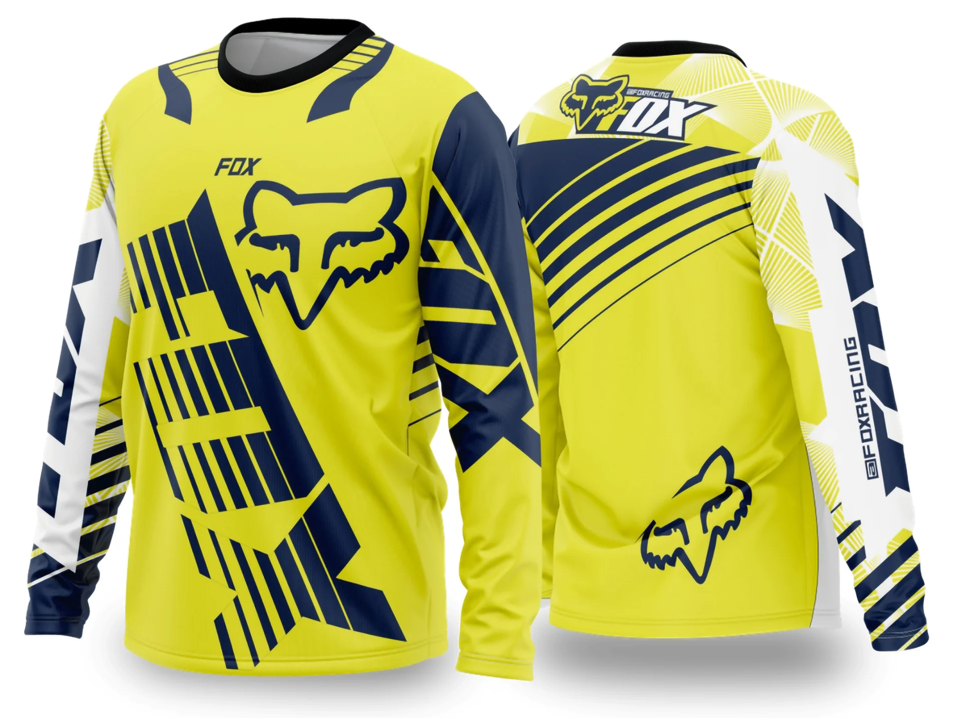 Camiseta preta unissex com logo no peito e estampa grande nas costas com design de motocross 2024-2025, perfeita para fãs do esporte
