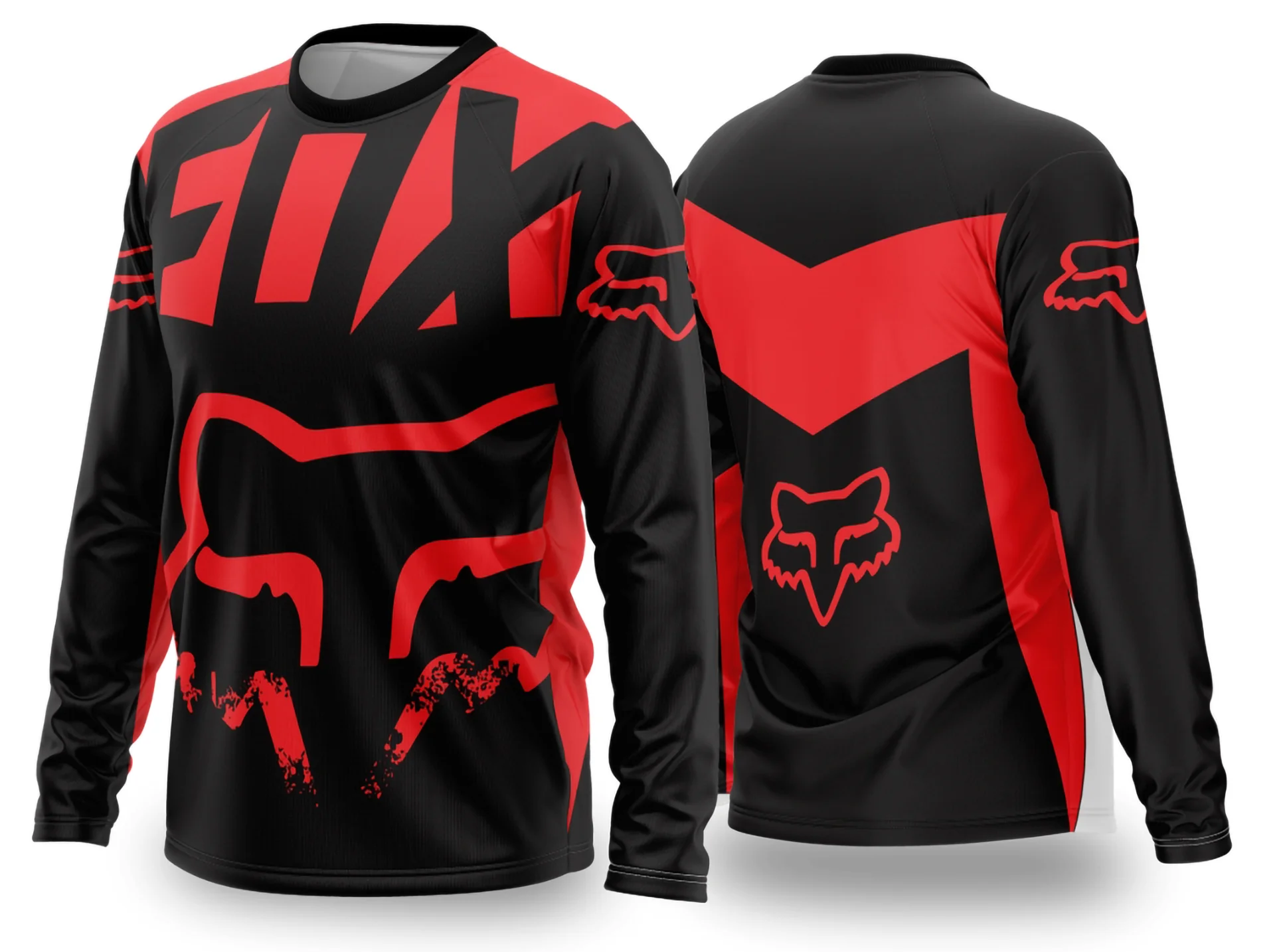 Camiseta unissex preta com logo no peito e estampa grande nas costas com tema Motocross 2024 2025, ideal para fãs do motociclismo aventureiro, estilo moderno e urbano.