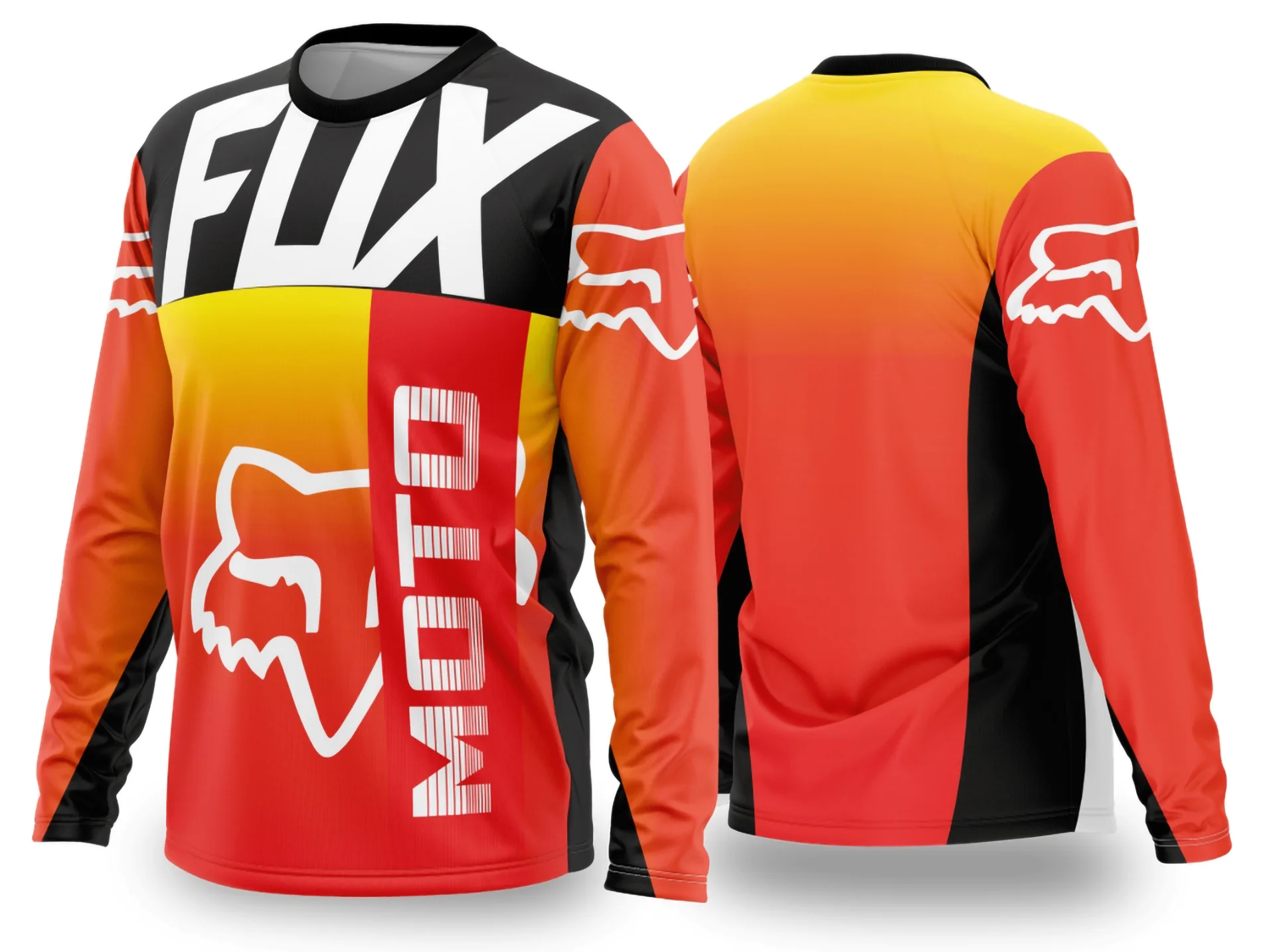 Camiseta unissex preta com logo no peito e estampa grande nas costas com tema Motocross 2024-2025, visual arrojado e moderno para fãs do esporte radical.