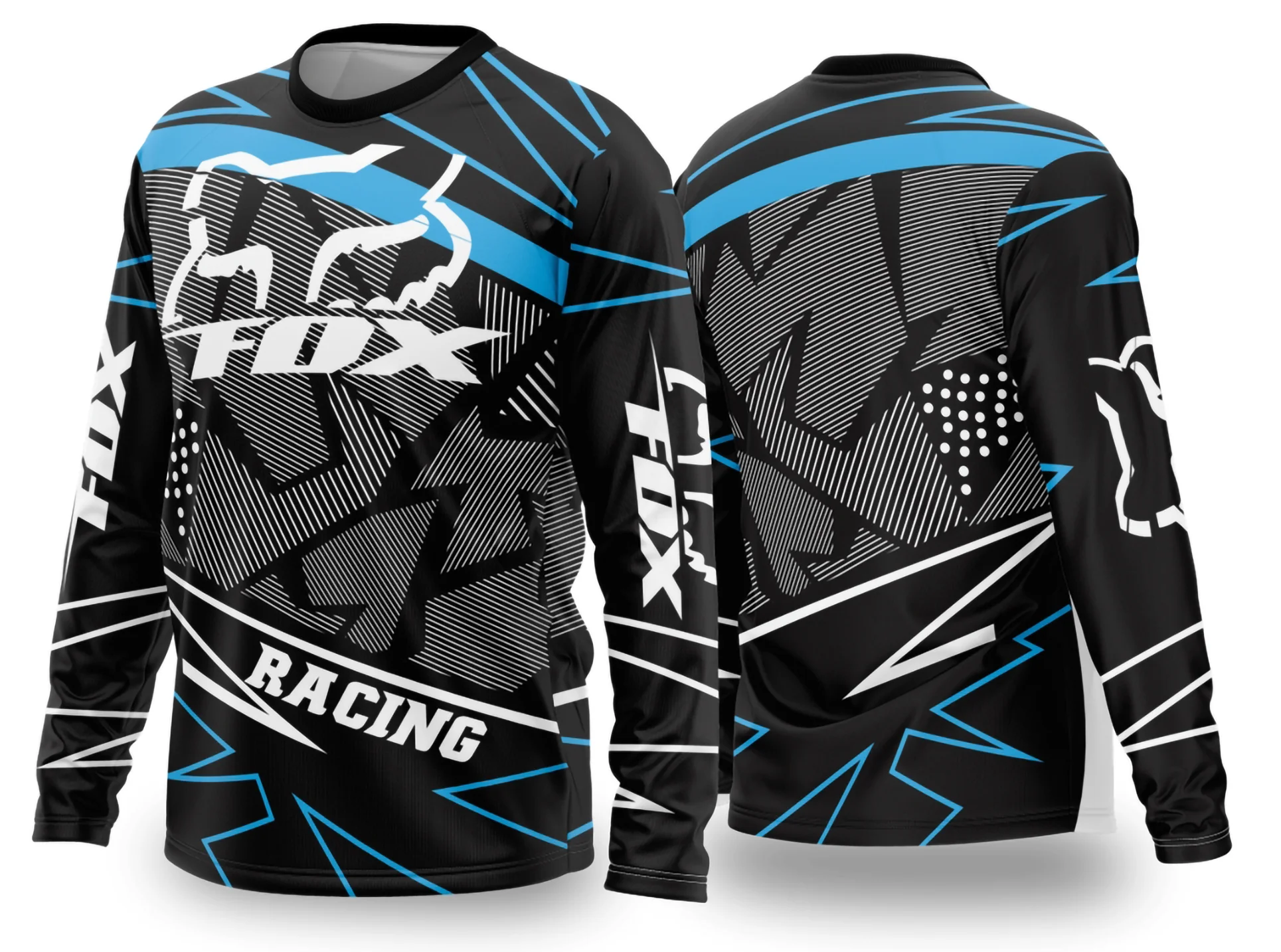 Camiseta unissex preta com logo no peito e estampa grande nas costas do tema Motocross 2024 2025, ideal para fãs do esporte com visual marcante e moderno.