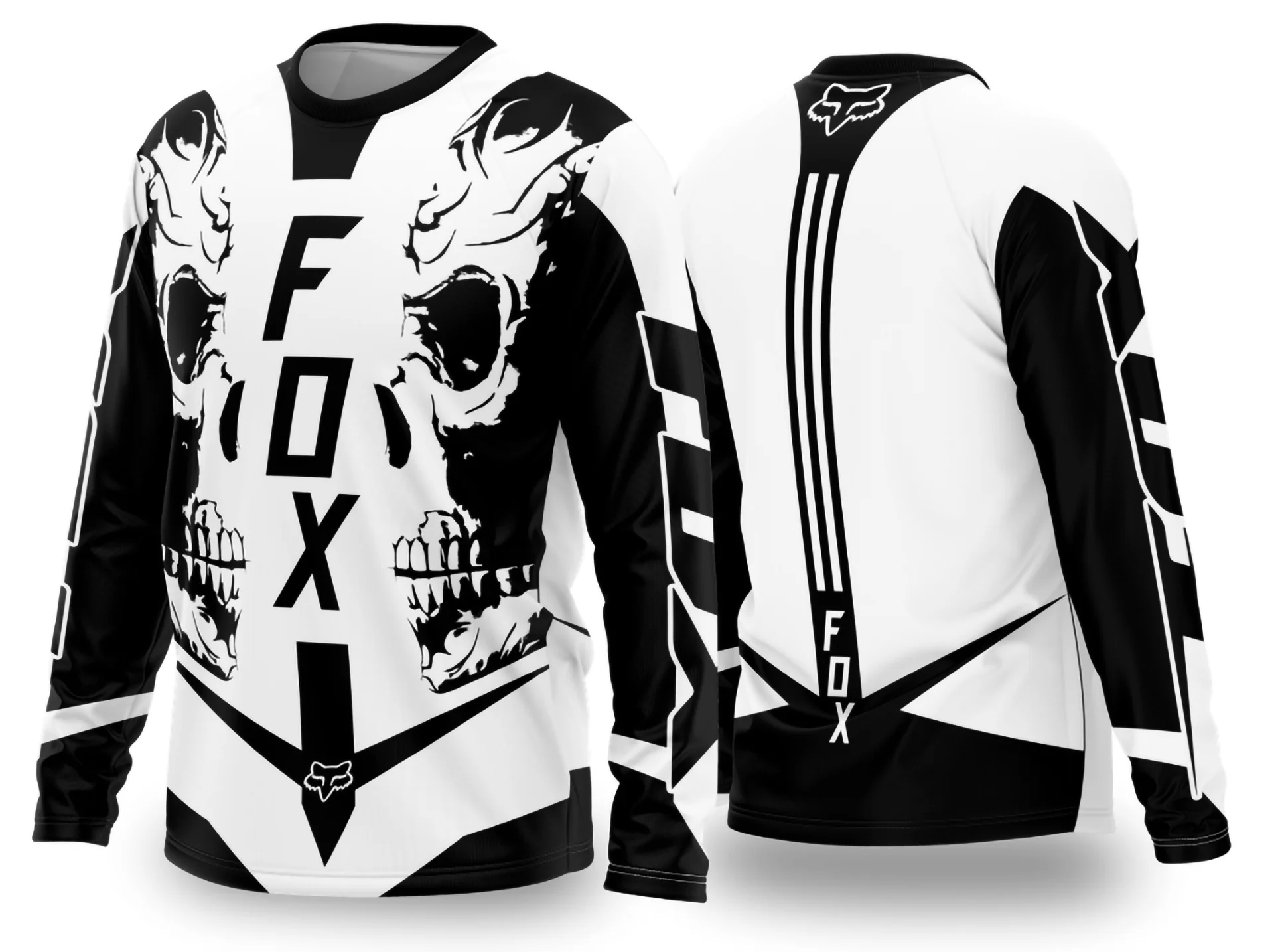 Camiseta unissex preta com logo no peito e estampa grande nas costas do tema Motocross 2024 - 2025, estilo aventureiro e radical para fãs do esporte off-road.